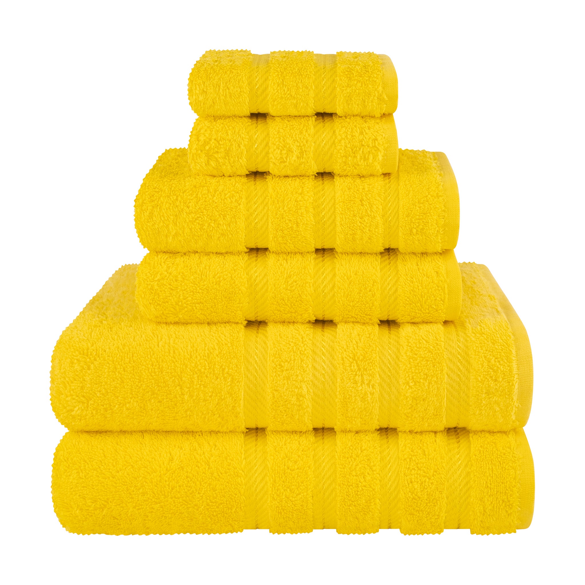American Soft Linen 100% Turkish Cotton 6 Piece Towel Set Wholesale yellow-1