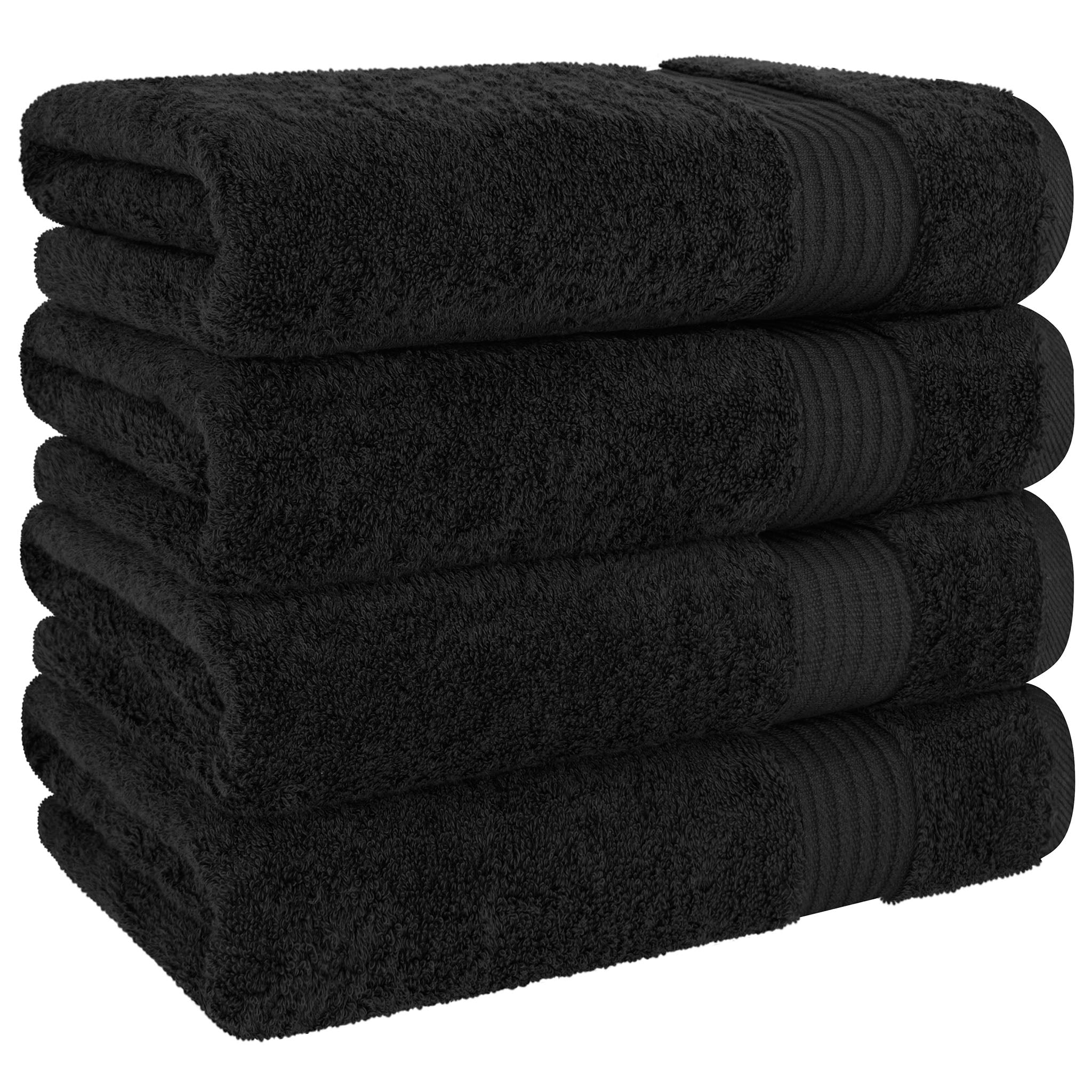 American Soft Linen Bekos 100% Cotton Turkish Towels, 4 Piece Bath Towel Set -black-05