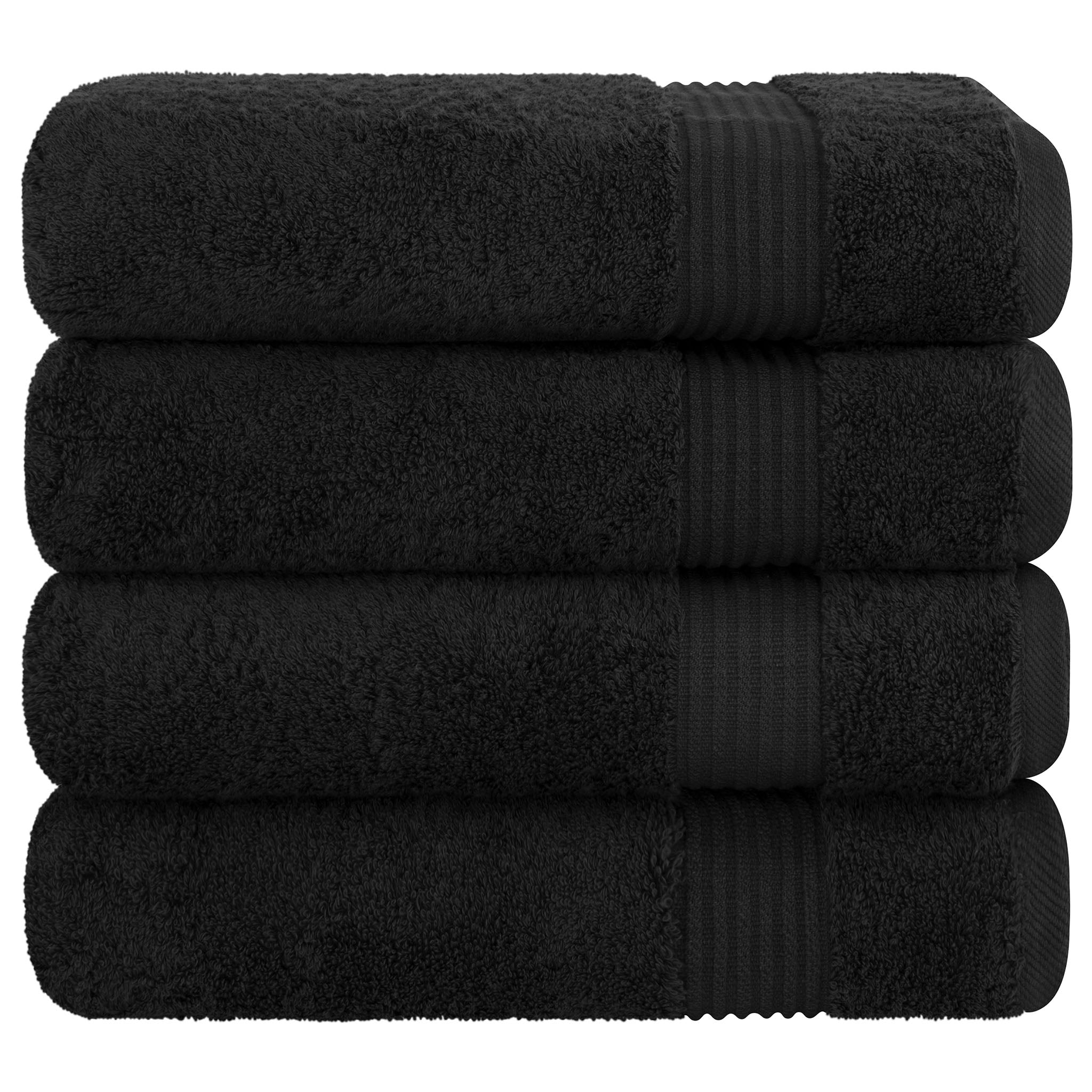 American Soft Linen Bekos 100% Cotton Turkish Towels, 4 Piece Bath Towel Set -black-06
