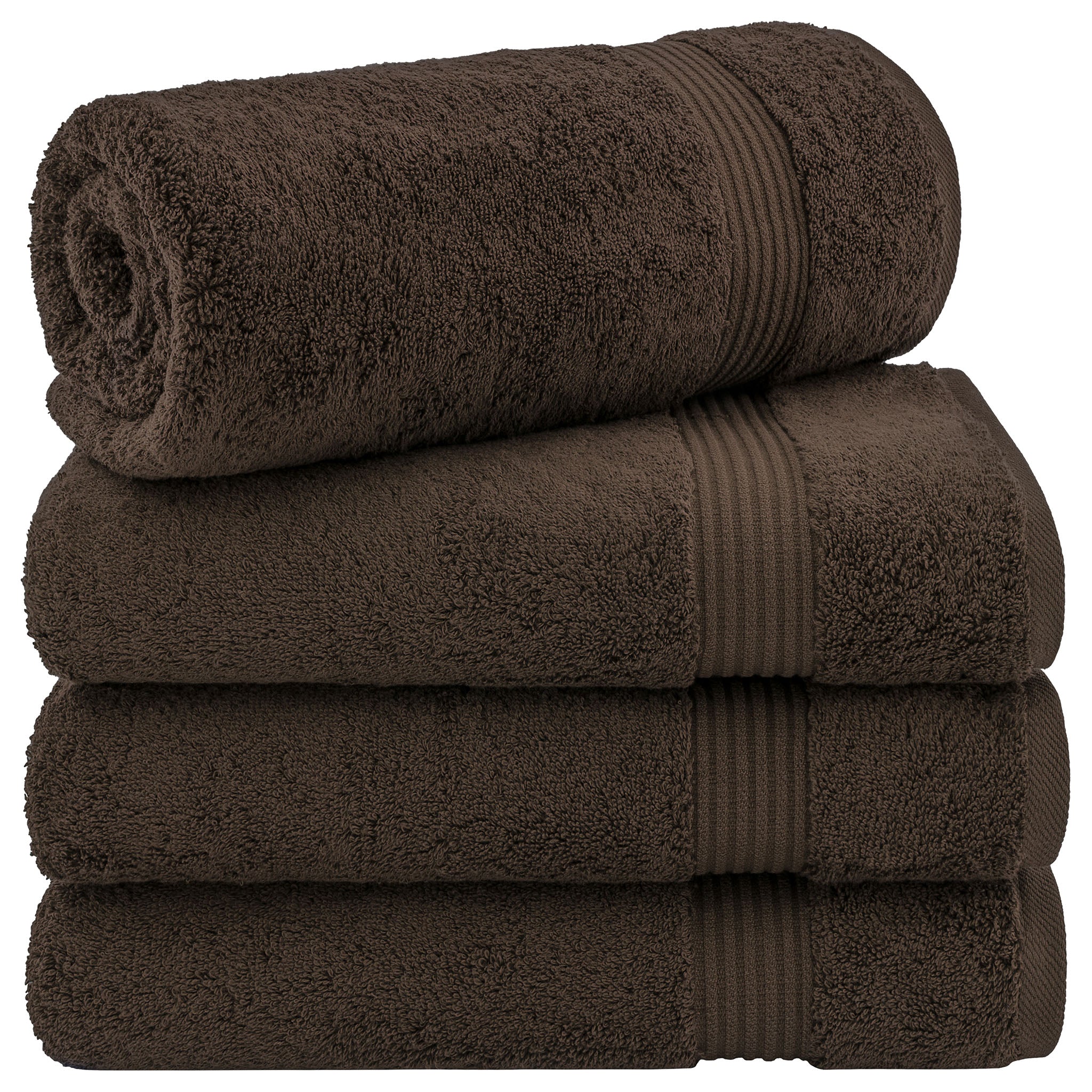American Soft Linen Bekos 100% Cotton Turkish Towels, 4 Piece Bath Towel Set -chocolate-brown-01