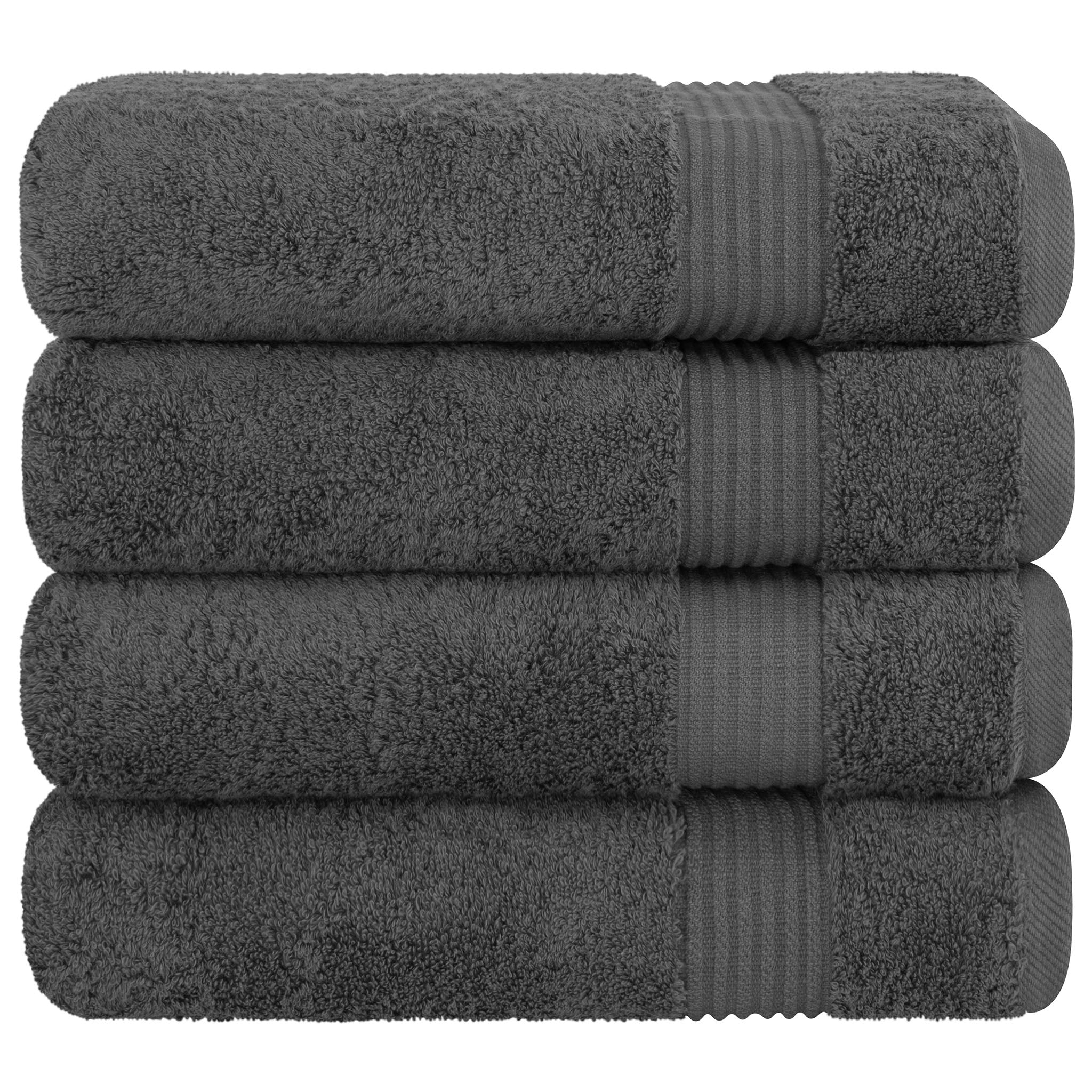 American Soft Linen Bekos 100% Cotton Turkish Towels, 4 Piece Bath Towel Set -gray-06