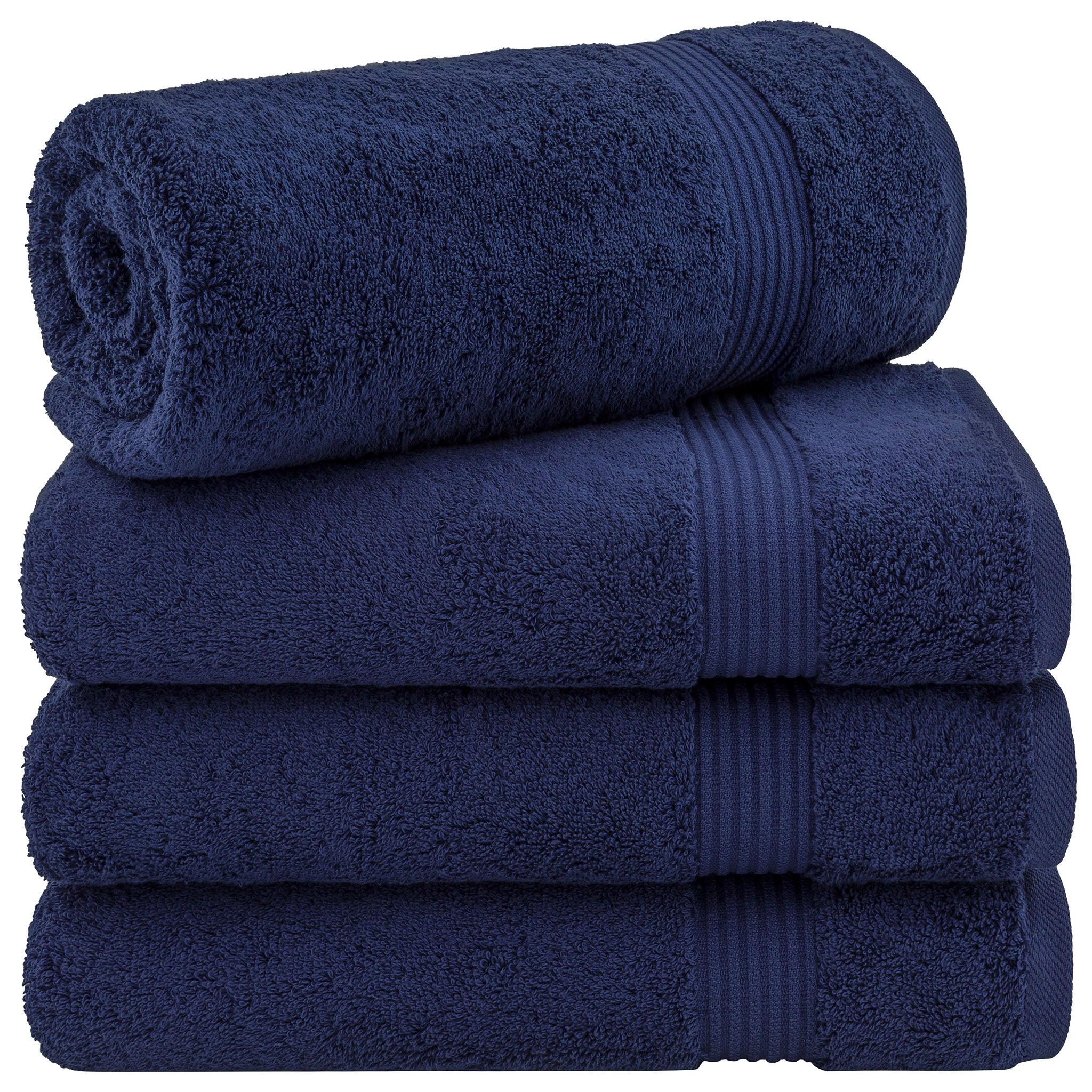 American Soft Linen Bekos 100% Cotton Turkish Towels, 4 Piece Bath Towel Set -navy-blue-01