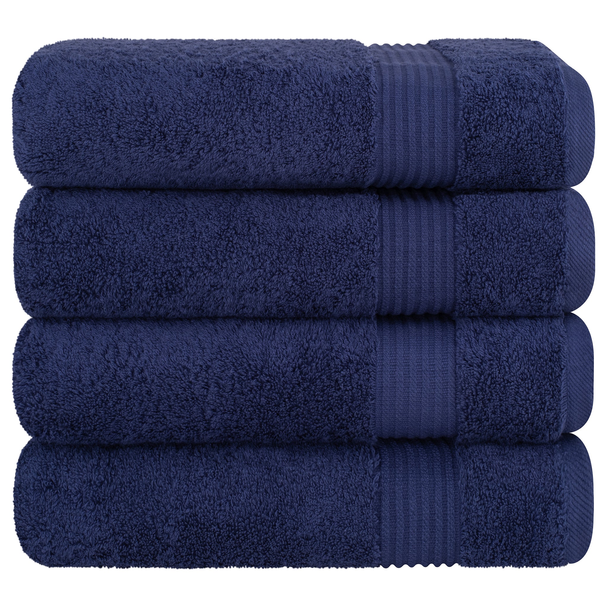 American Soft Linen Bekos 100% Cotton Turkish Towels, 4 Piece Bath Towel Set -navy-blue-06
