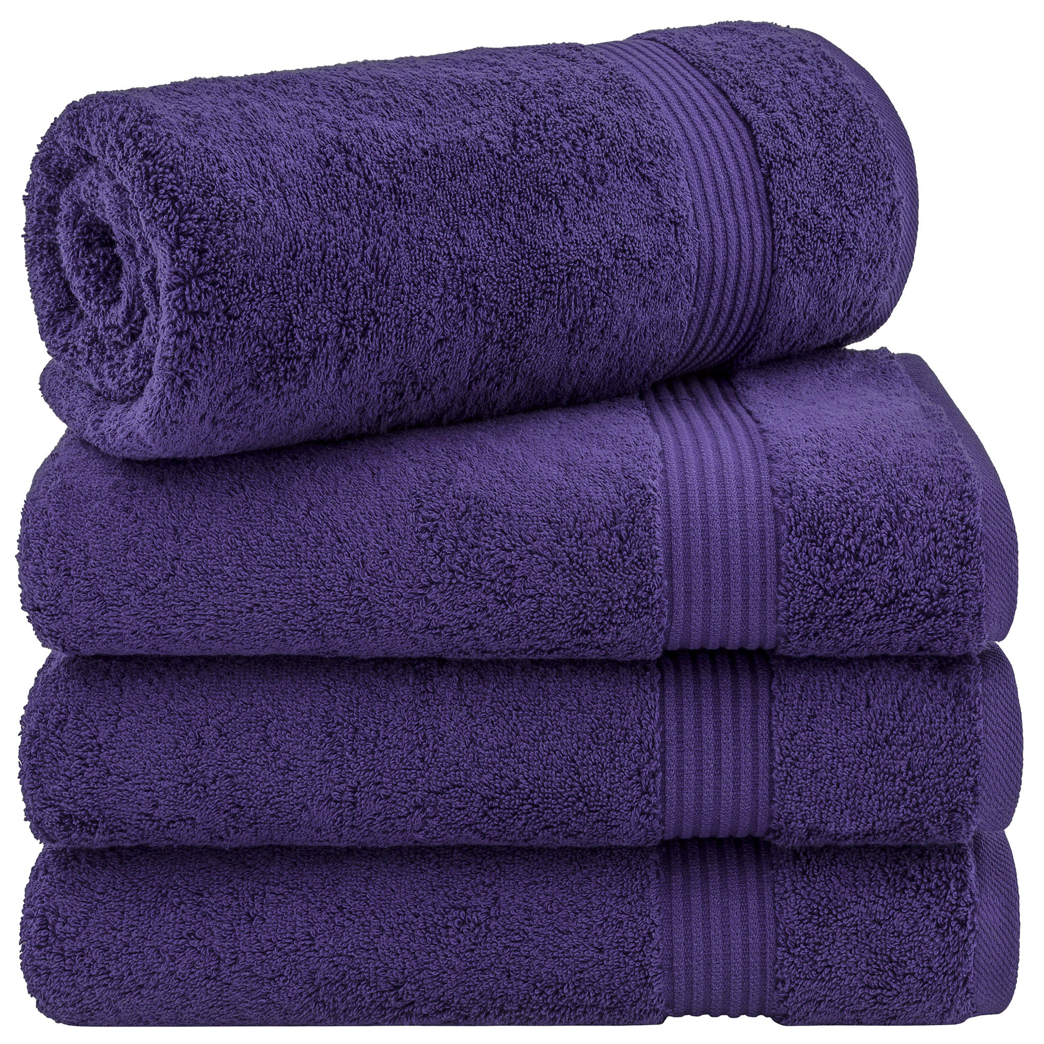 American Soft Linen Bekos 100% Cotton Turkish Towels, 4 Piece Bath Towel Set -purple-01