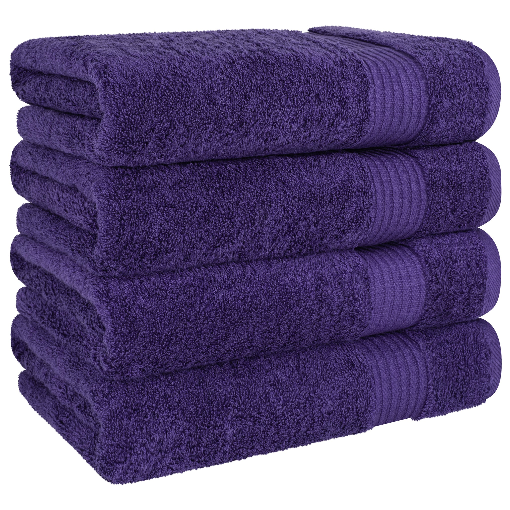 American Soft Linen Bekos 100% Cotton Turkish Towels, 4 Piece Bath Towel Set -purple-05