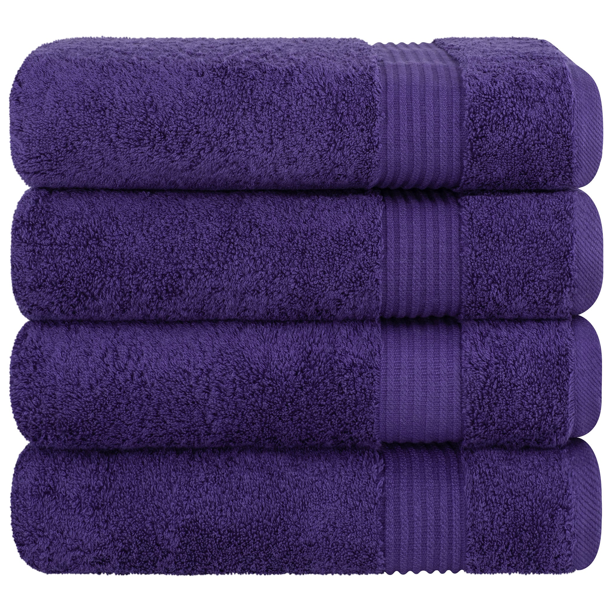 American Soft Linen Bekos 100% Cotton Turkish Towels, 4 Piece Bath Towel Set -purple-06