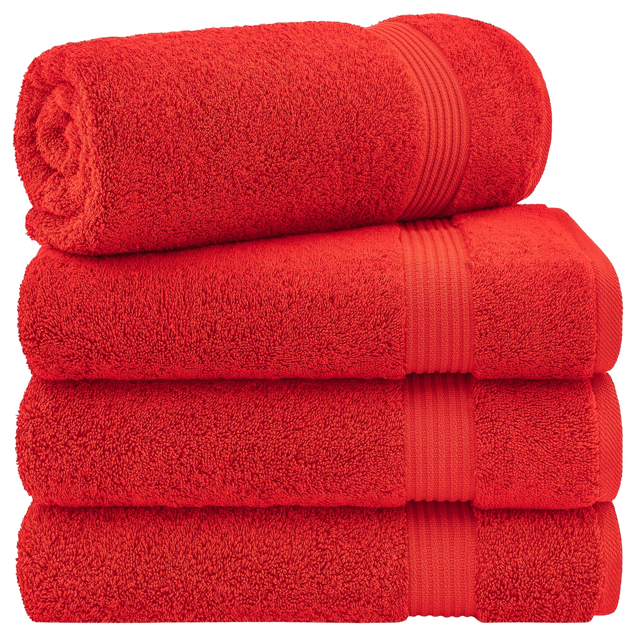 American Soft Linen Bekos 100% Cotton Turkish Towels, 4 Piece Bath Towel Set -red-01