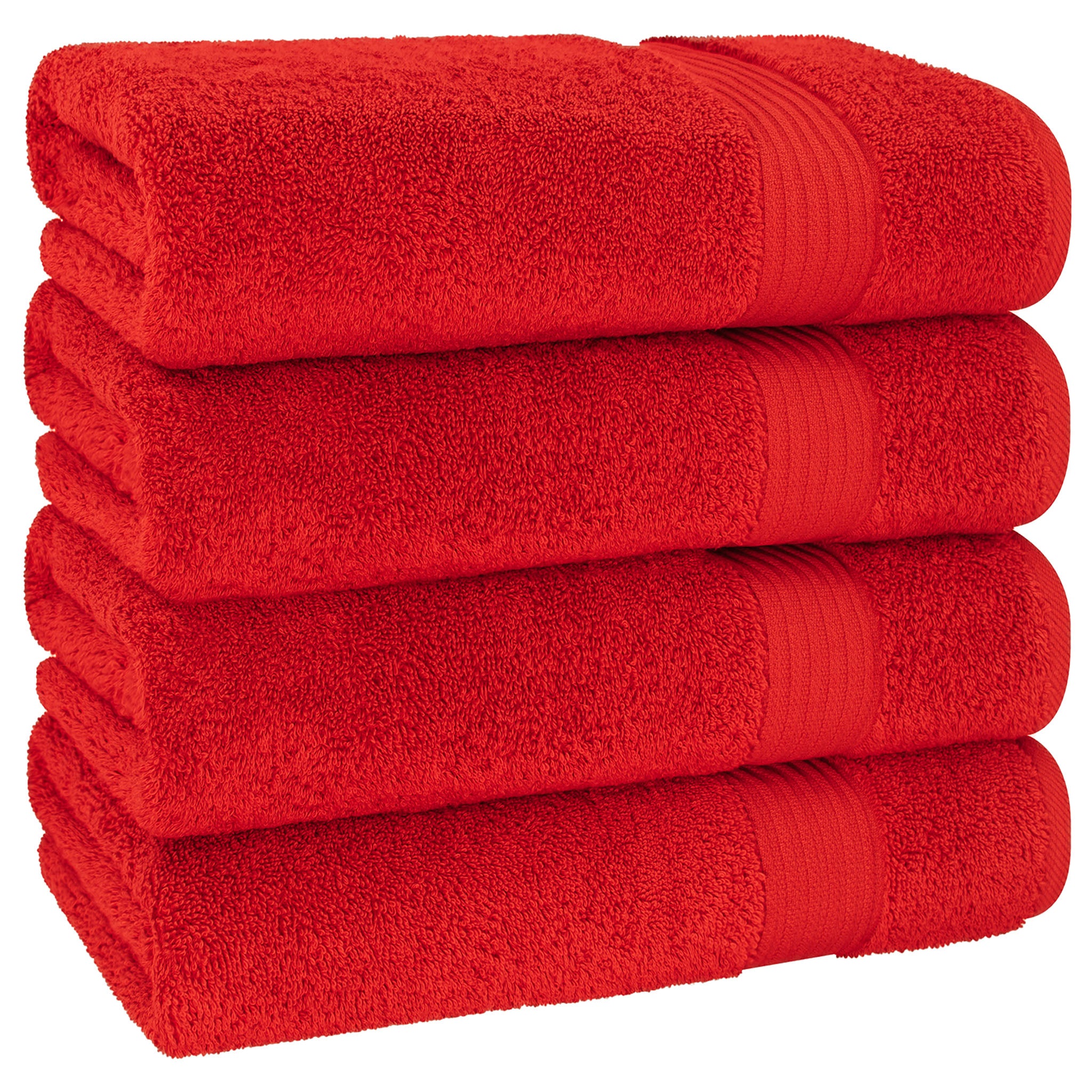 American Soft Linen Bekos 100% Cotton Turkish Towels, 4 Piece Bath Towel Set -red-05