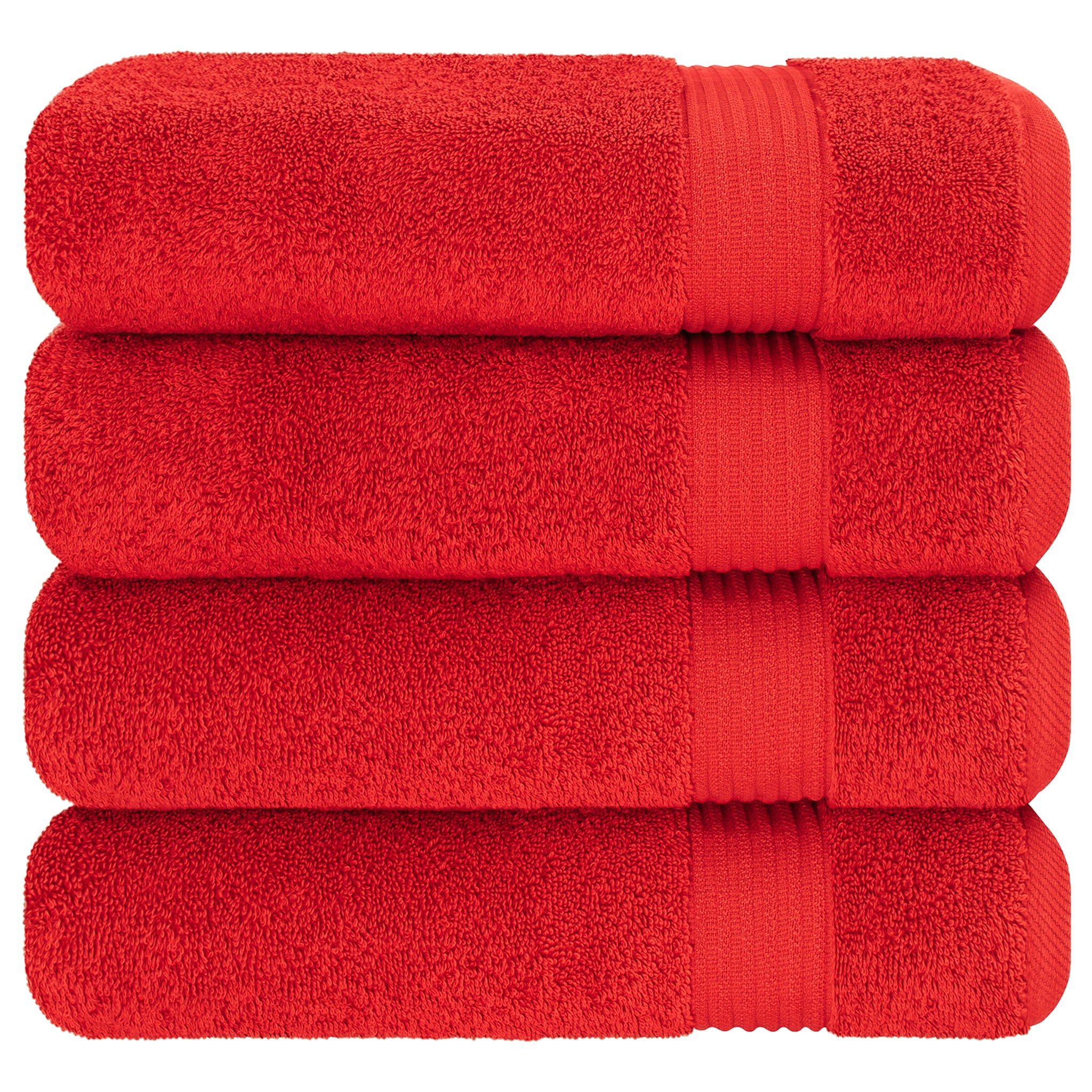 American Soft Linen Bekos 100% Cotton Turkish Towels, 4 Piece Bath Towel Set -red-06