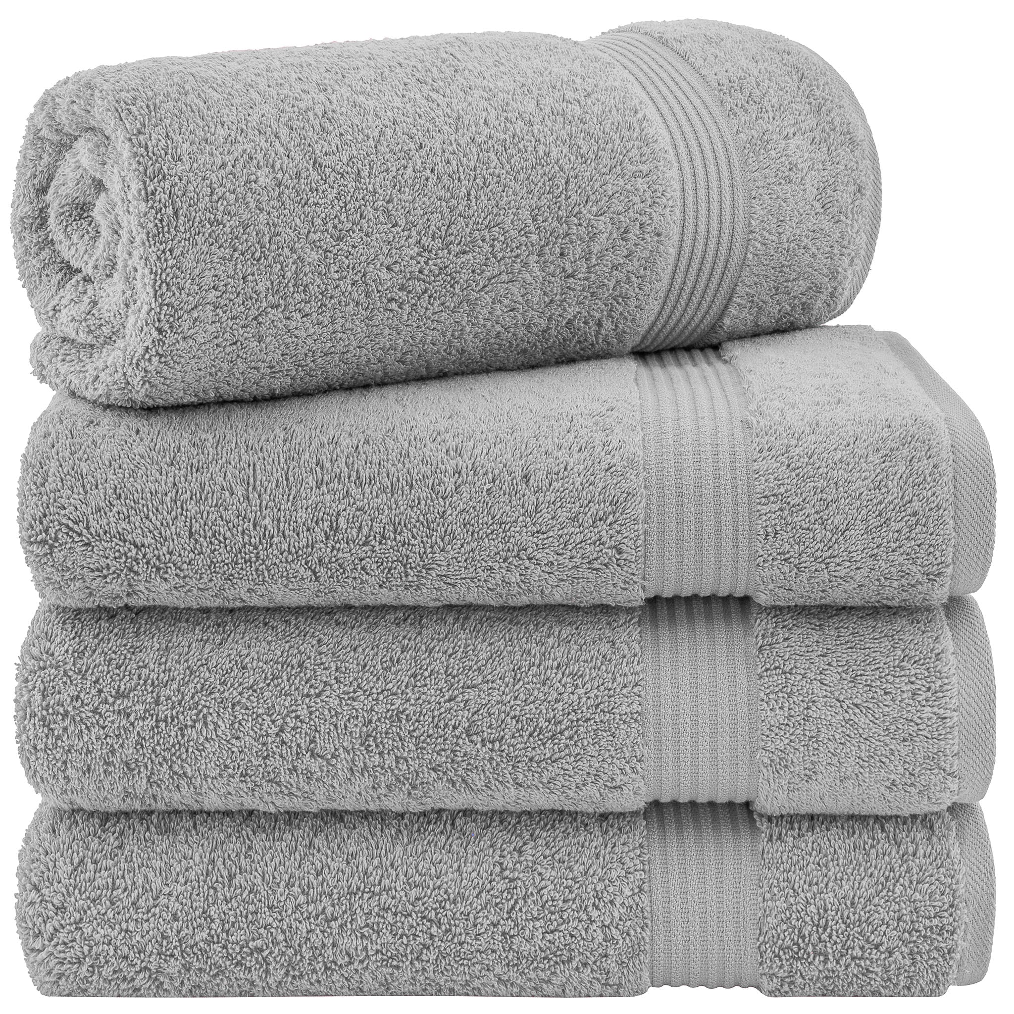 American Soft Linen Bekos 100% Cotton Turkish Towels, 4 Piece Bath Towel Set -rockridge-gray-01