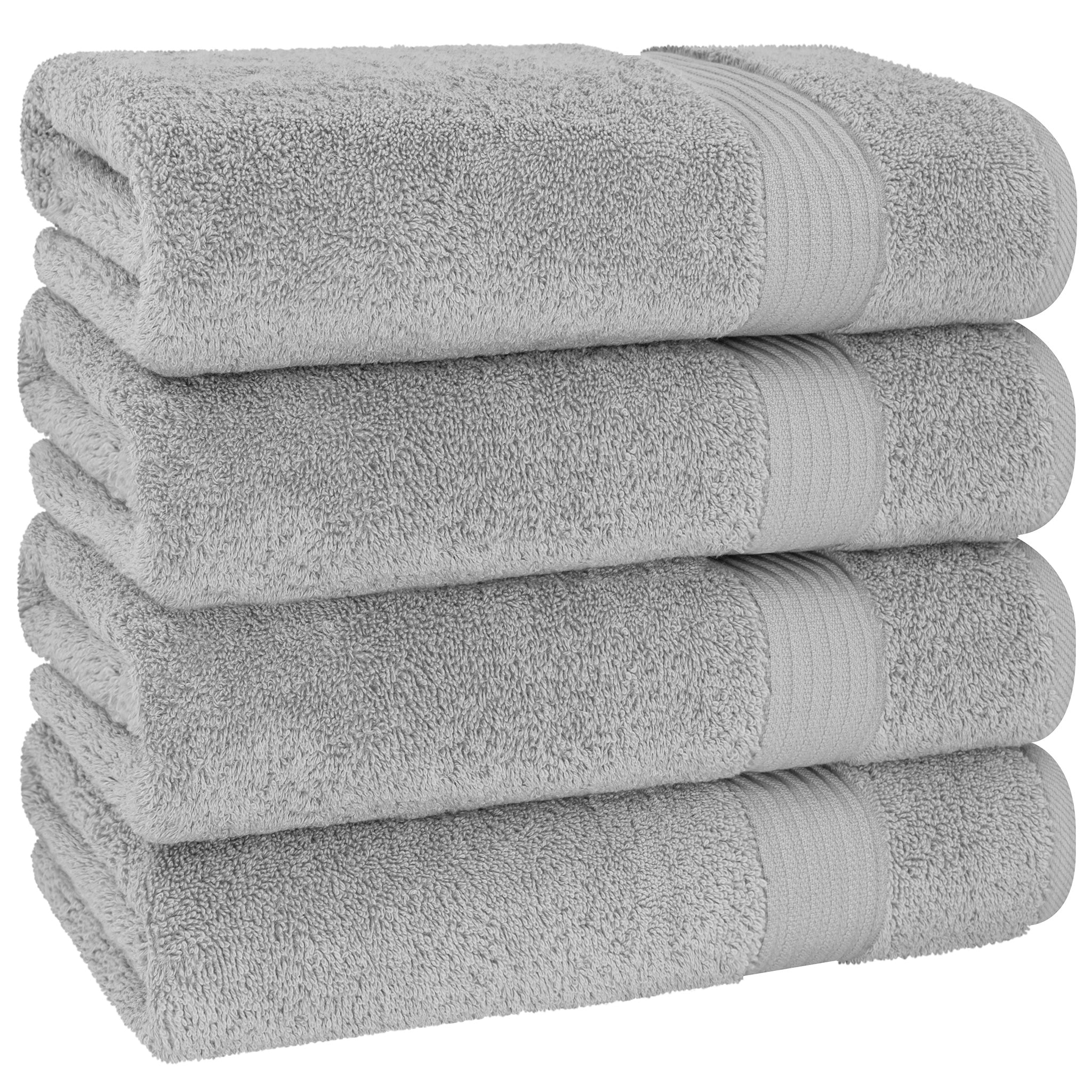 American Soft Linen Bekos 100% Cotton Turkish Towels, 4 Piece Bath Towel Set -rockridge-gray-05