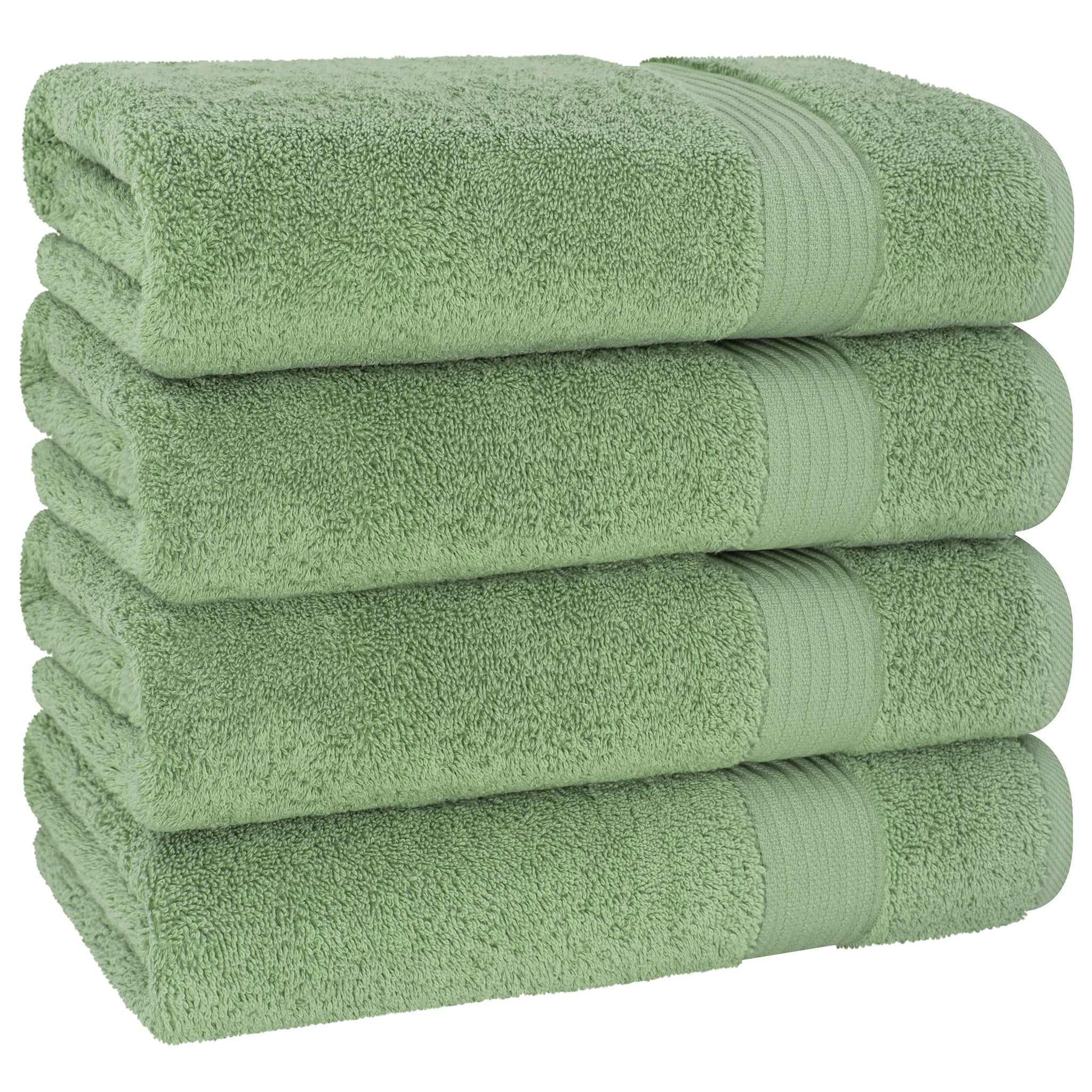 American Soft Linen Bekos 100% Cotton Turkish Towels, 4 Piece Bath Towel Set -sage-green-05