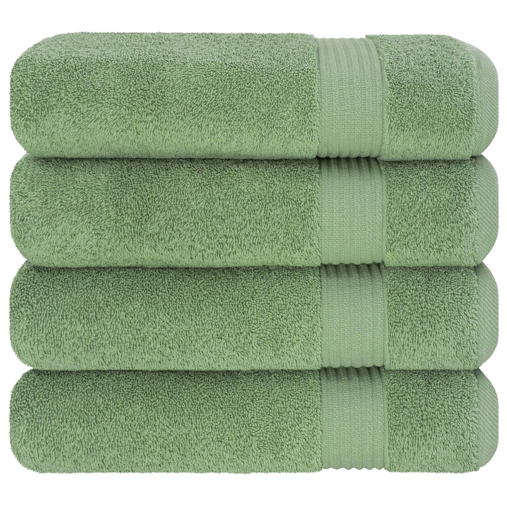 American Soft Linen Bekos 100% Cotton Turkish Towels, 4 Piece Bath Towel Set -sage-green-06