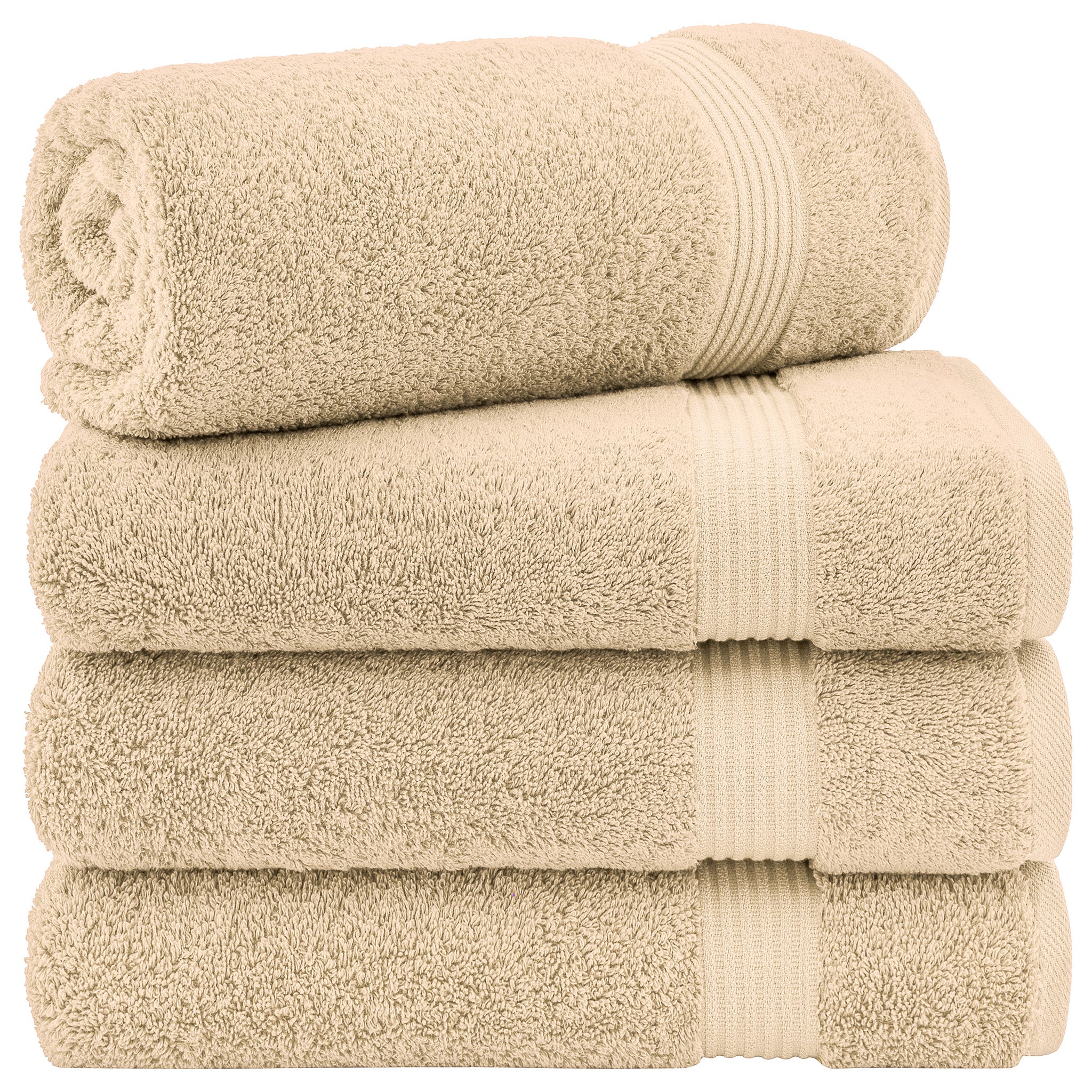 American Soft Linen Bekos 100% Cotton Turkish Towels, 4 Piece Bath Towel Set -sand-taupe-01