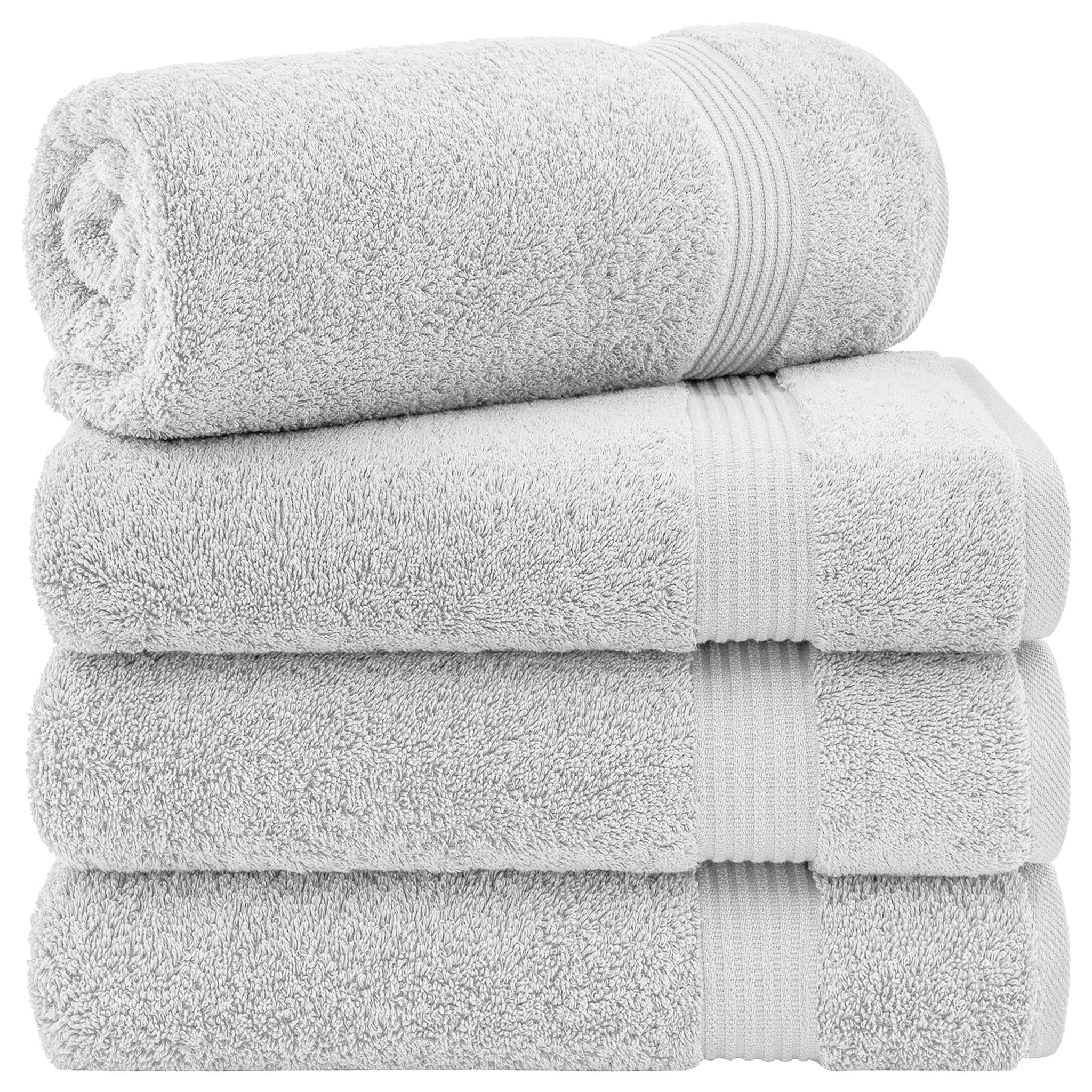American Soft Linen Bekos 100% Cotton Turkish Towels, 4 Piece Bath Towel Set -silver-gray-01