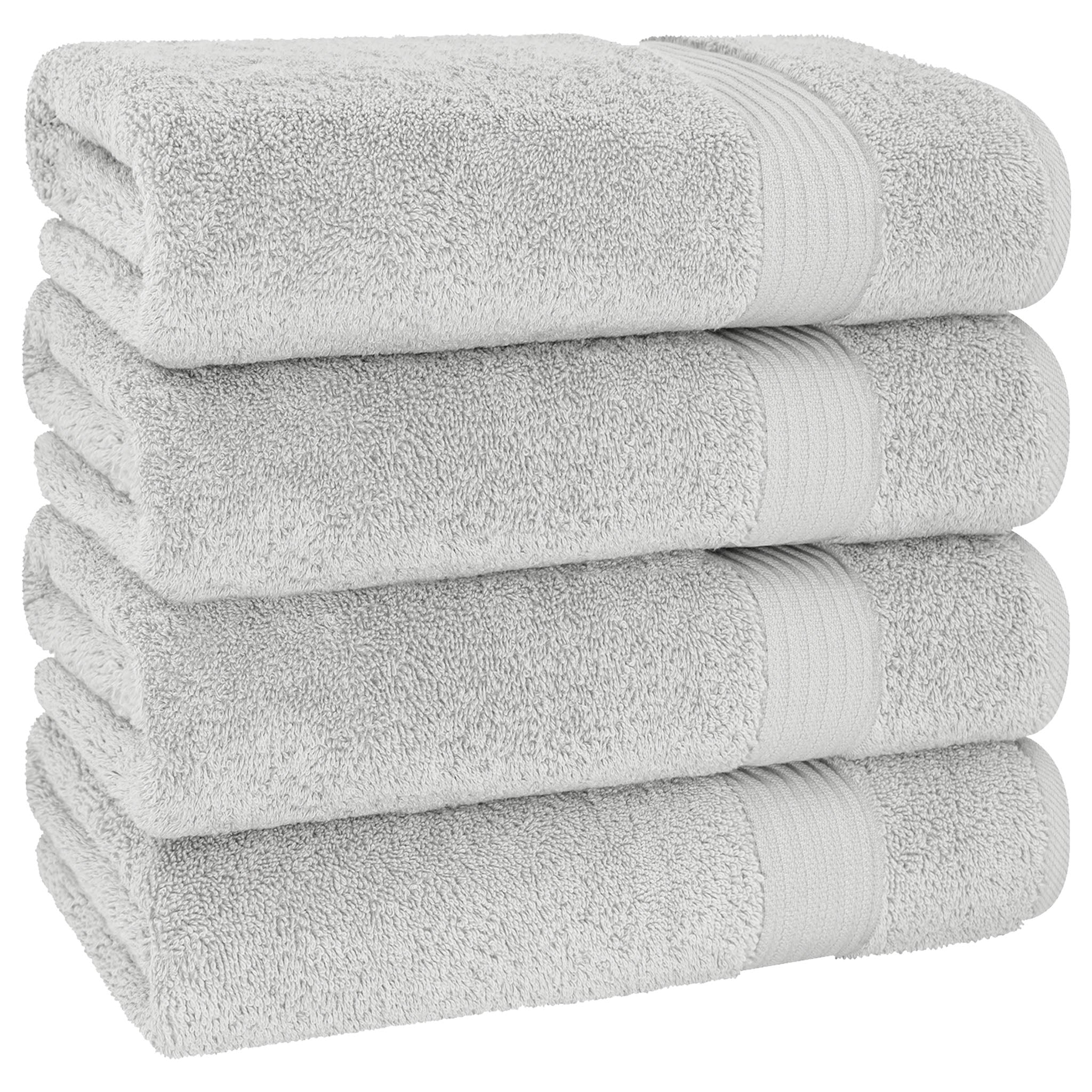 American Soft Linen Bekos 100% Cotton Turkish Towels, 4 Piece Bath Towel Set -silver-gray-05
