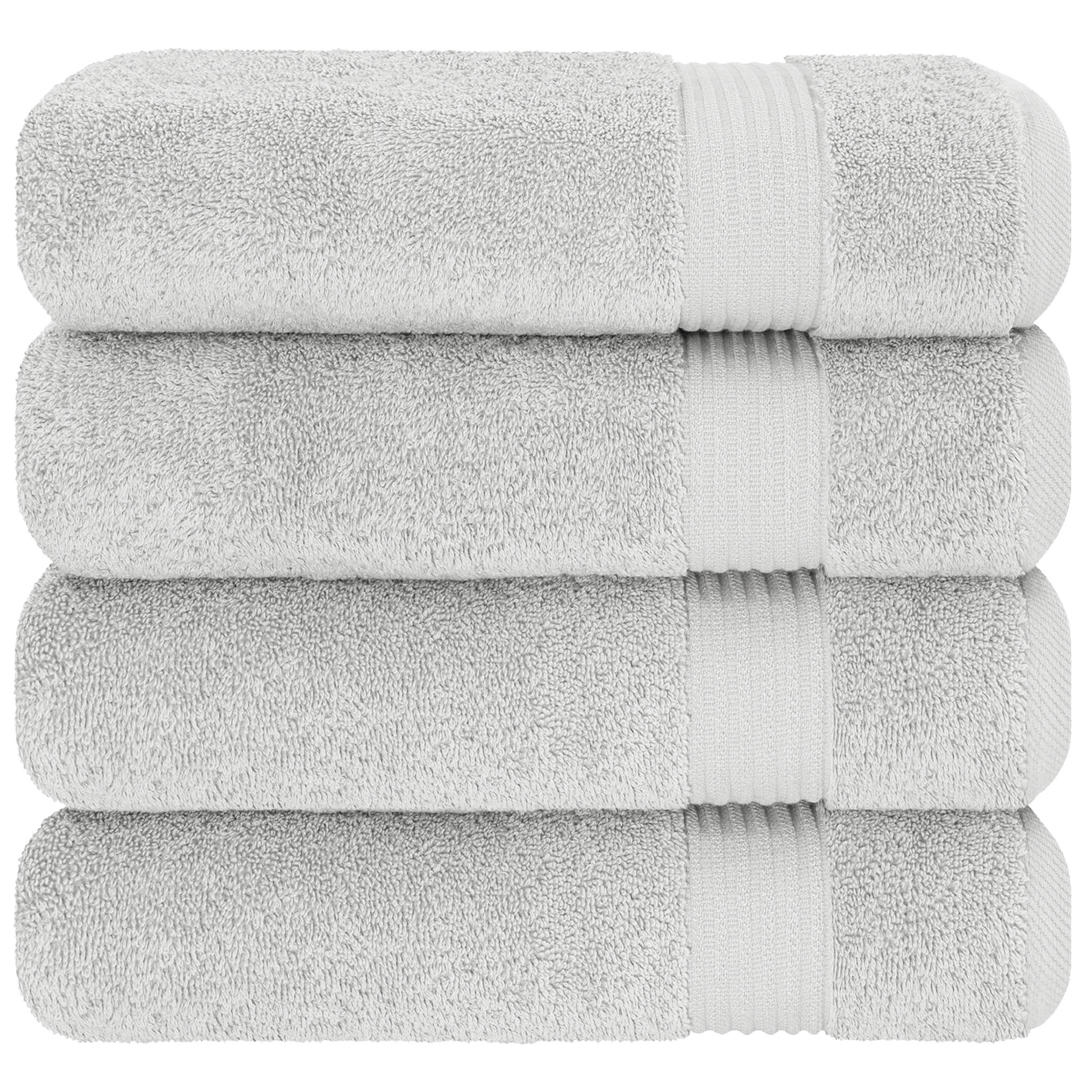 American Soft Linen Bekos 100% Cotton Turkish Towels, 4 Piece Bath Towel Set -silver-gray-06