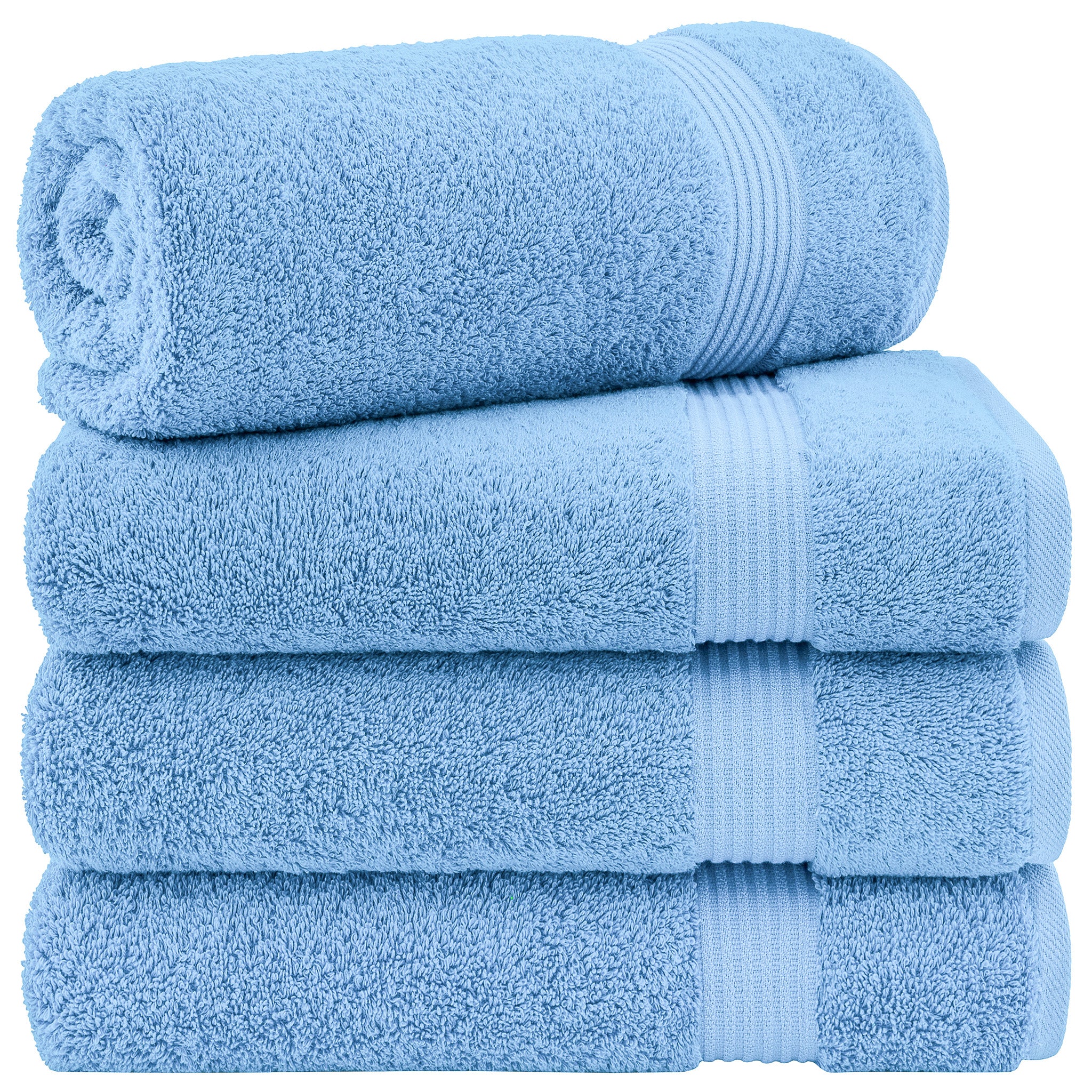 American Soft Linen Bekos 100% Cotton Turkish Towels, 4 Piece Bath Towel Set -sky-blue-01
