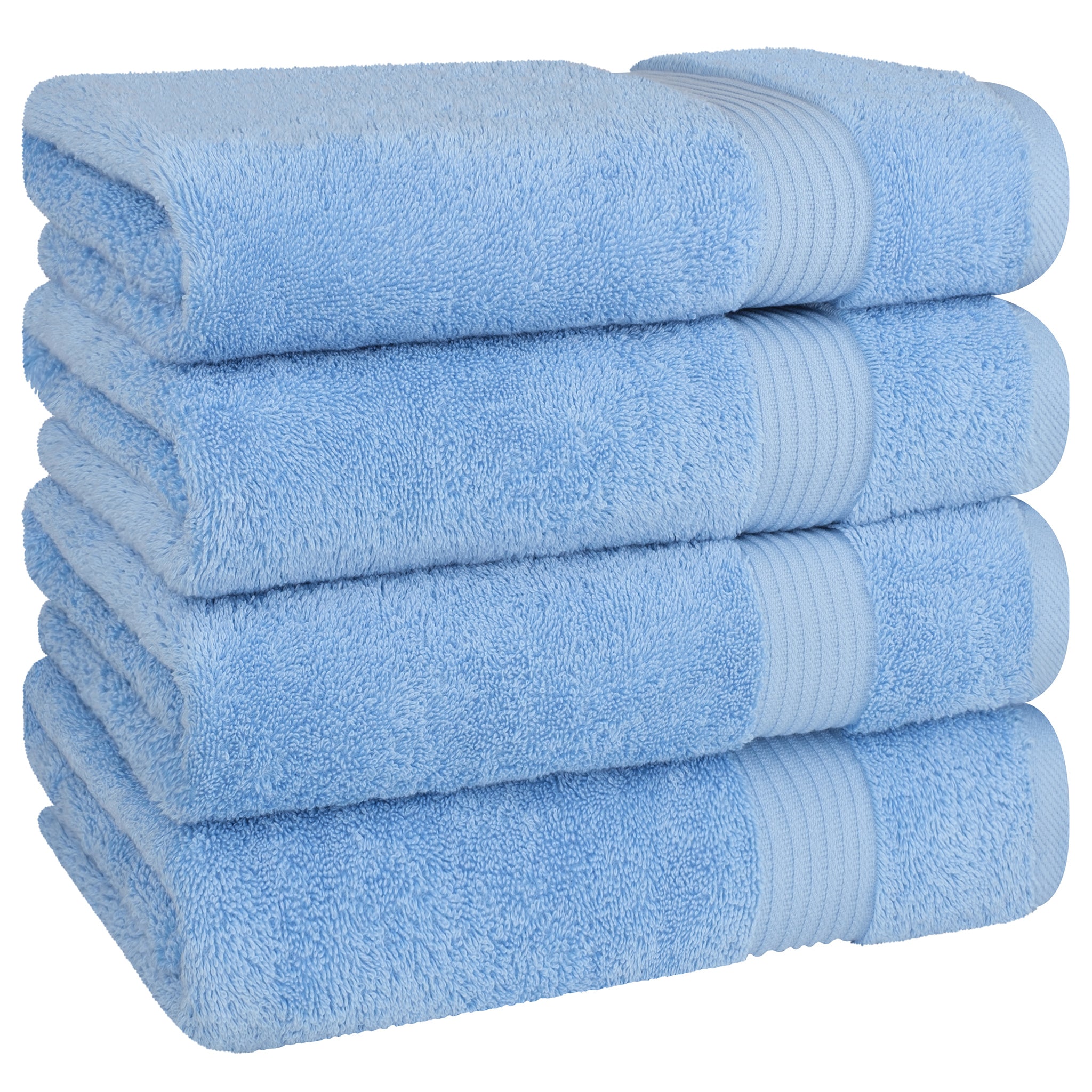American Soft Linen Bekos 100% Cotton Turkish Towels, 4 Piece Bath Towel Set -sky-blue-05