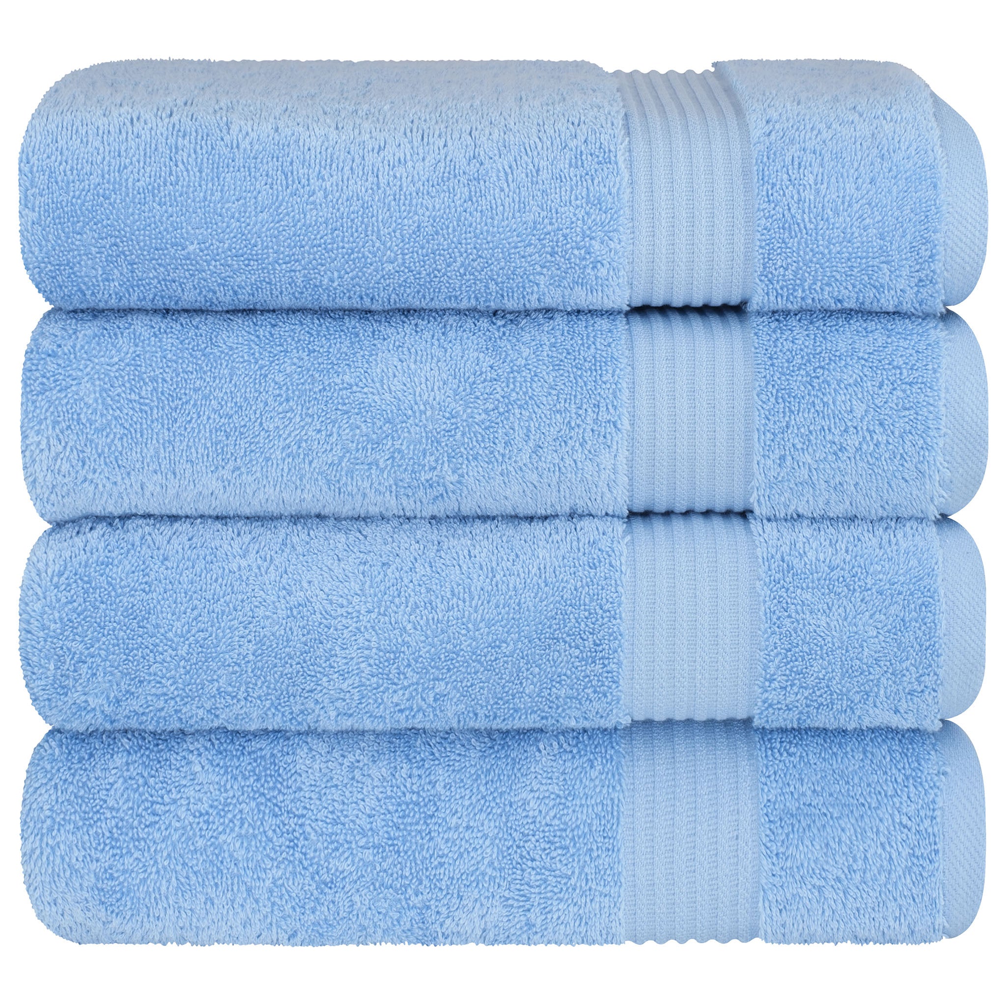 American Soft Linen Bekos 100% Cotton Turkish Towels, 4 Piece Bath Towel Set -sky-blue-06