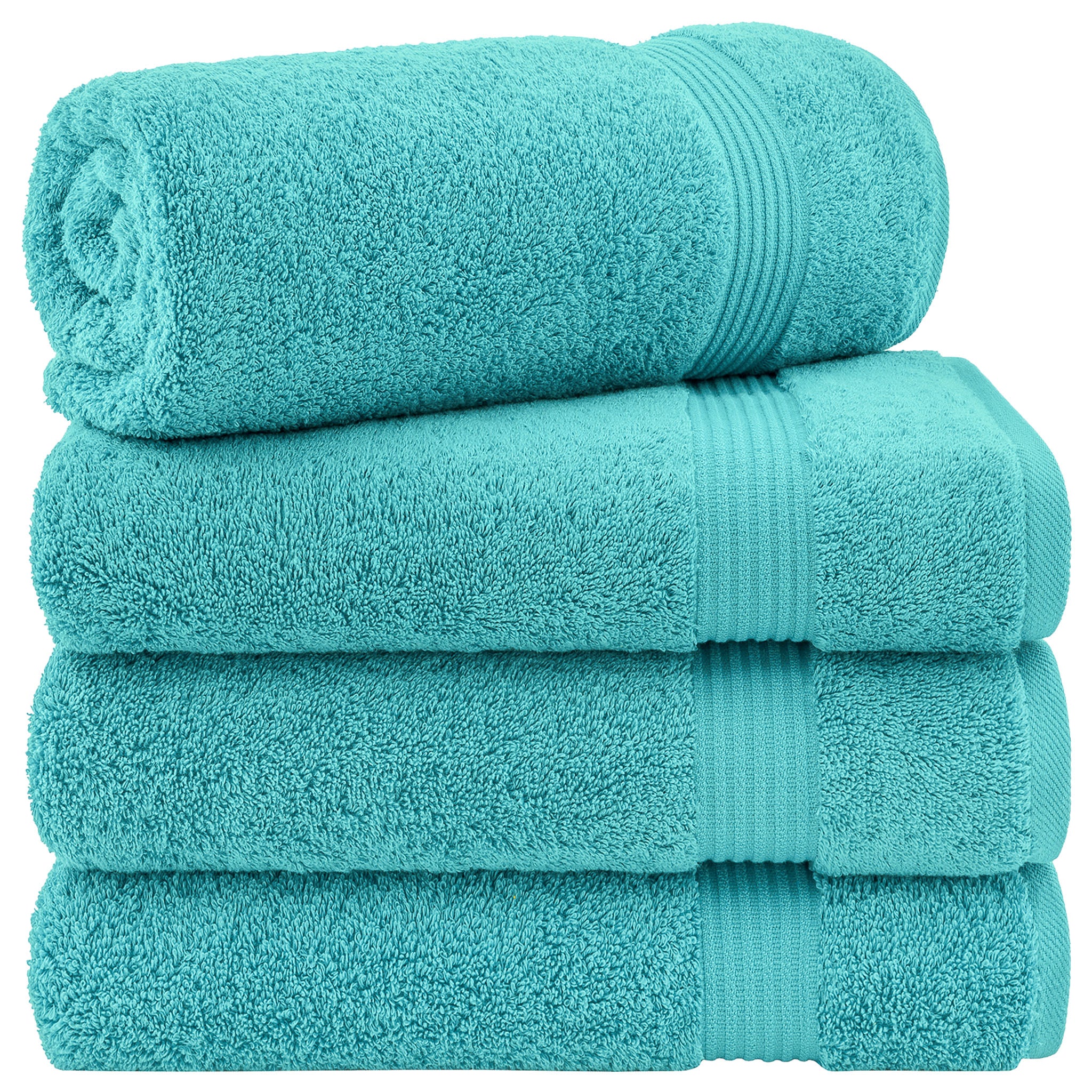 American Soft Linen Bekos 100% Cotton Turkish Towels, 4 Piece Bath Towel Set -turquoise-blue-01