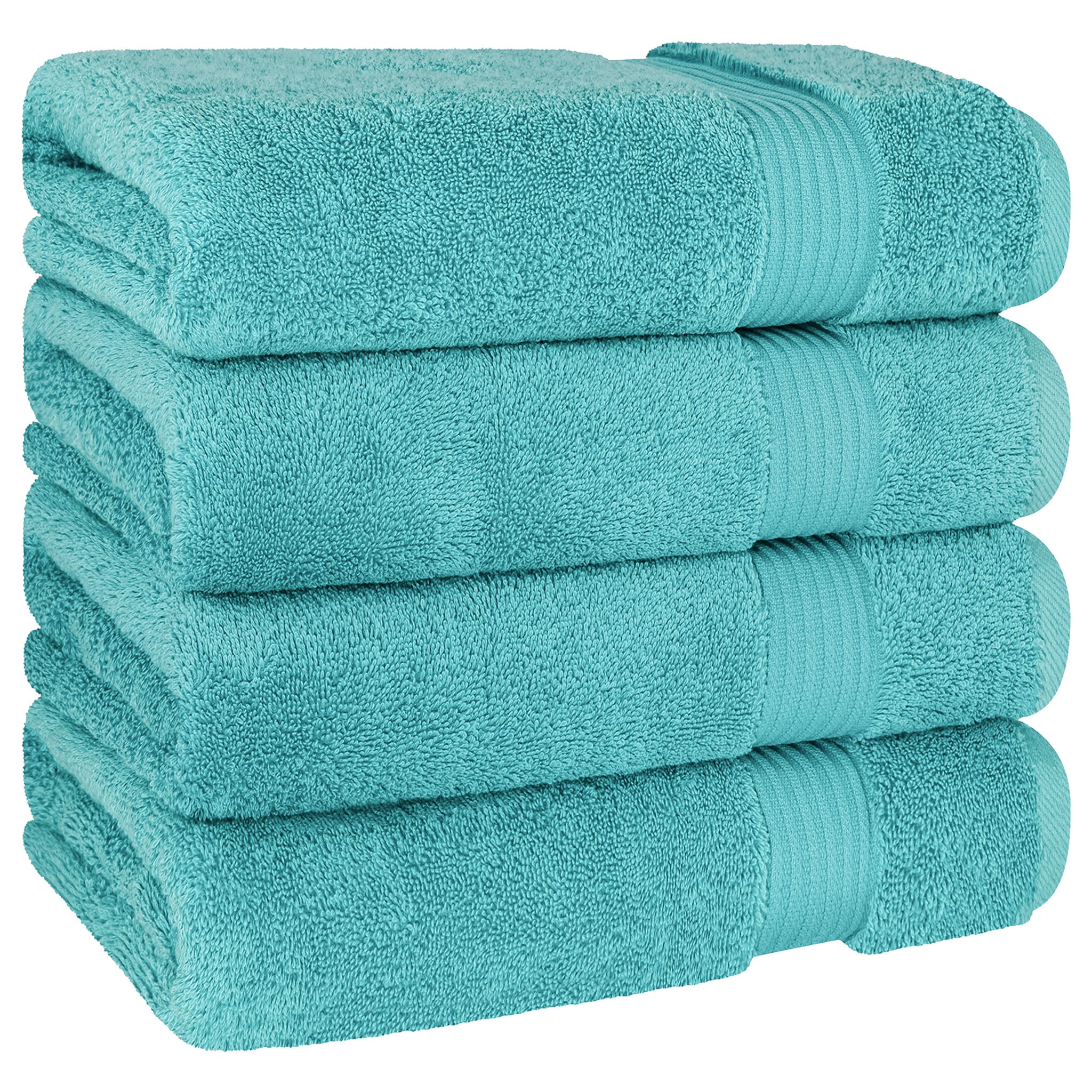 American Soft Linen Bekos 100% Cotton Turkish Towels, 4 Piece Bath Towel Set -turquoise-blue-05