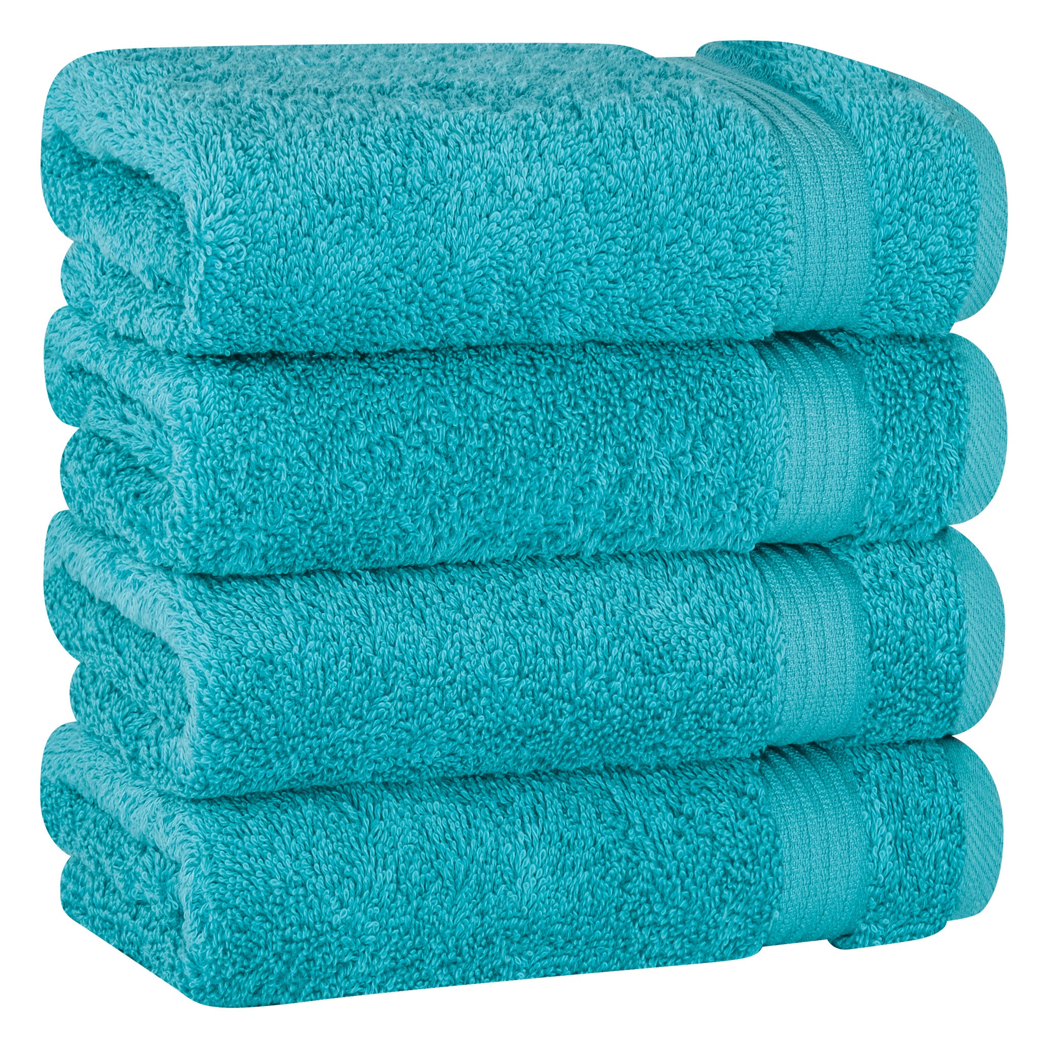 American Soft Linen Bekos 100% Cotton Turkish Towels, 4 Piece Hand Towel Set -aqua-blue-01