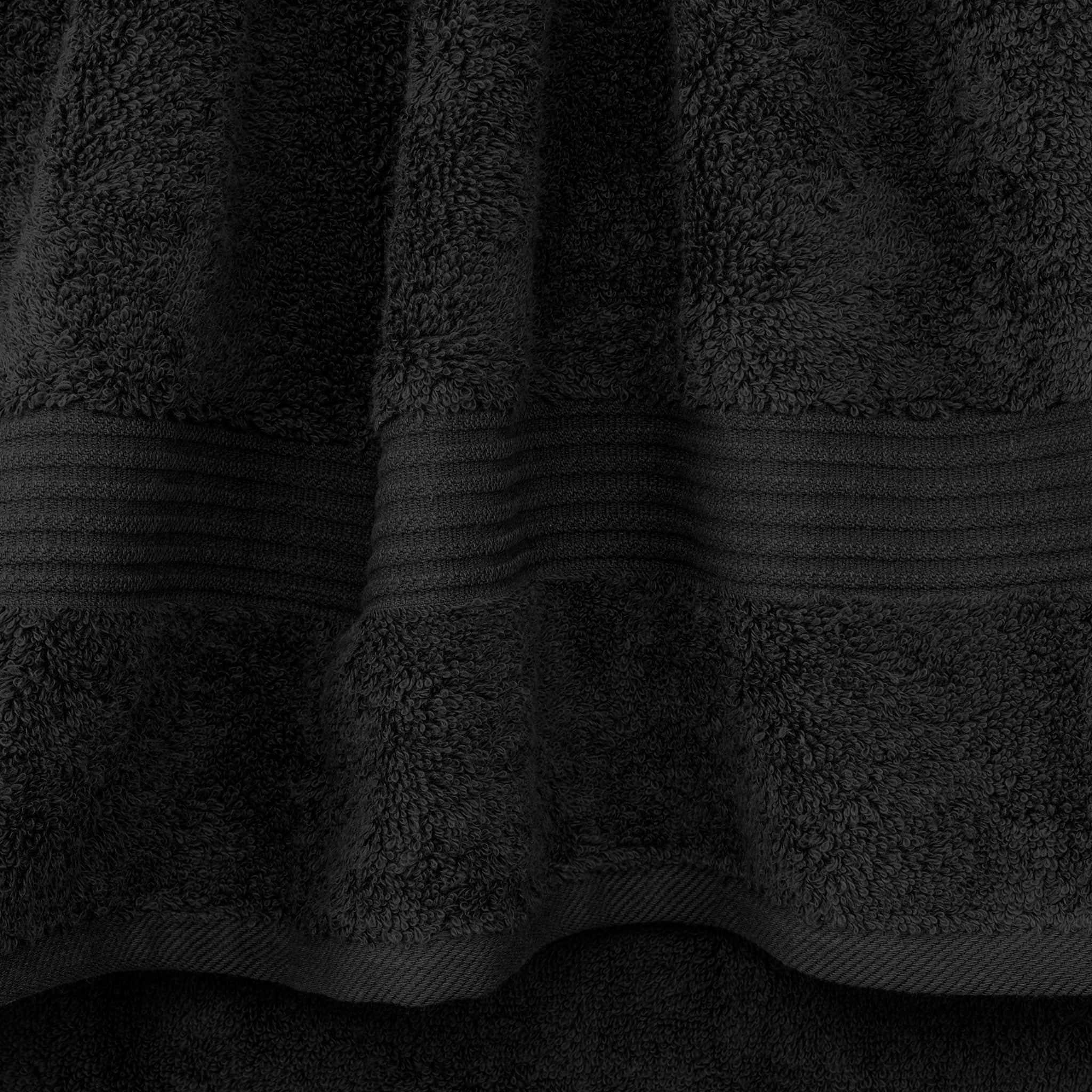 American Soft Linen Bekos 100% Cotton Turkish Towels, 4 Piece Hand Towel Set -black-03