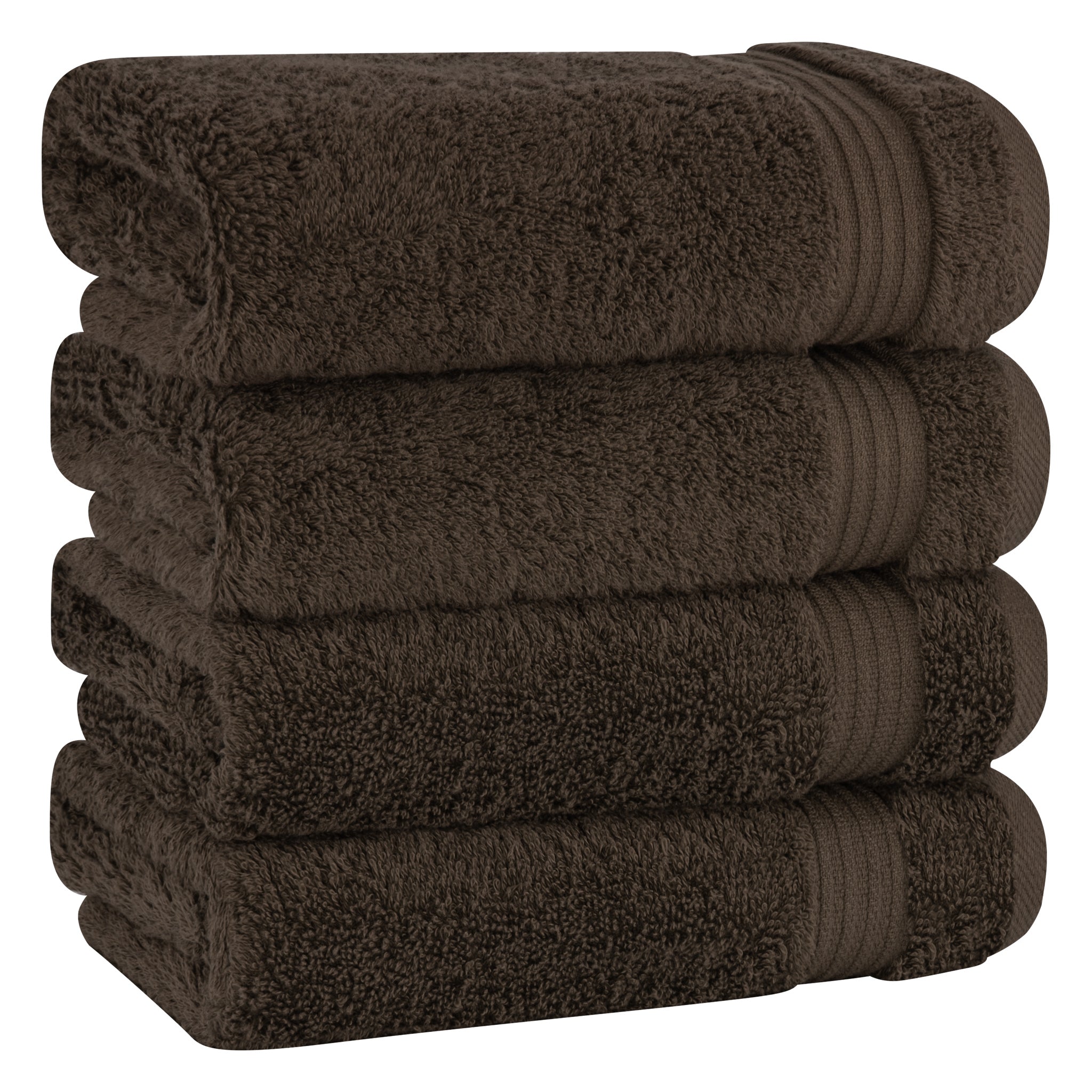 American Soft Linen Bekos 100% Cotton Turkish Towels, 4 Piece Hand Towel Set -brown-01
