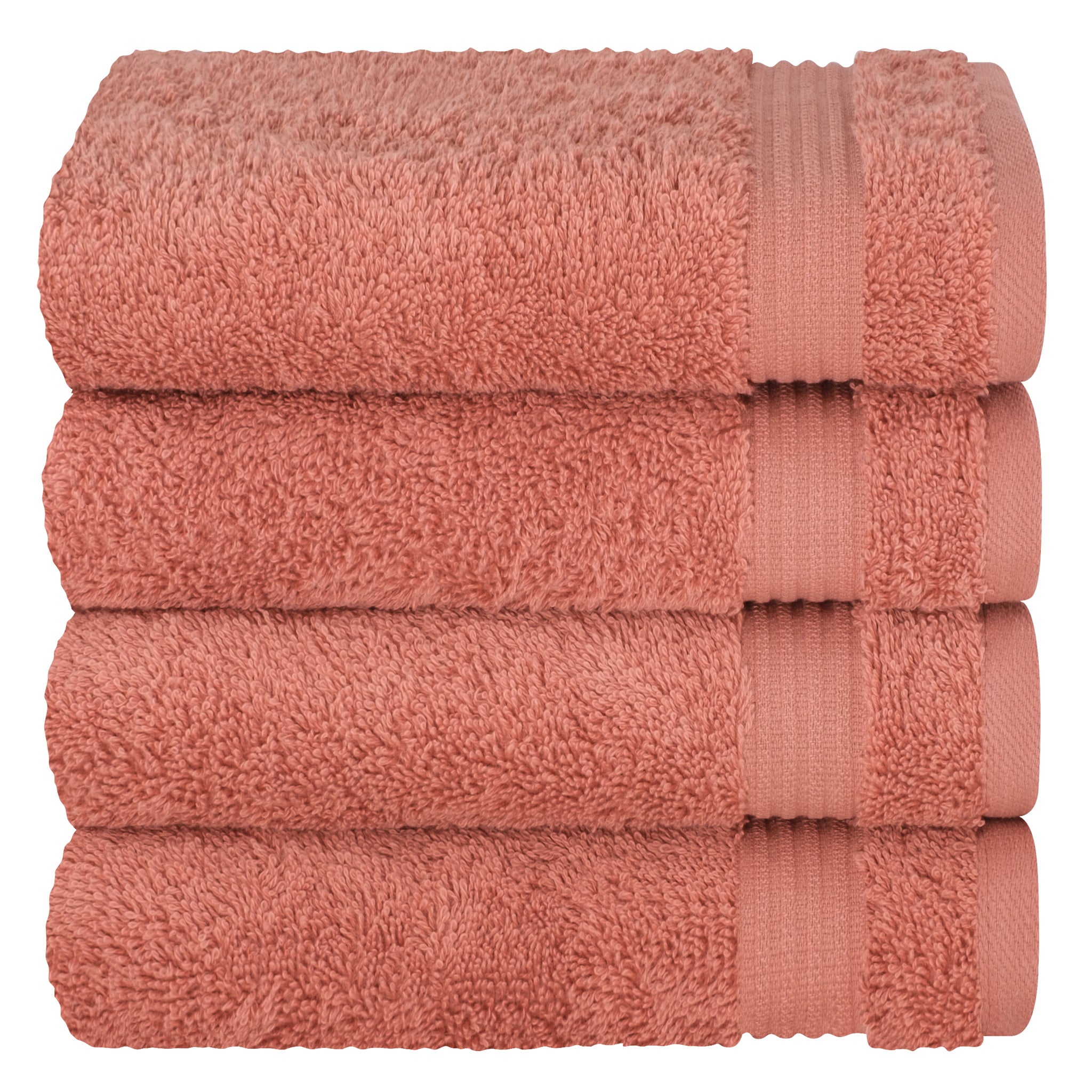 American Soft Linen Bekos 100% Cotton Turkish Towels, 4 Piece Hand Towel Set -coral-05
