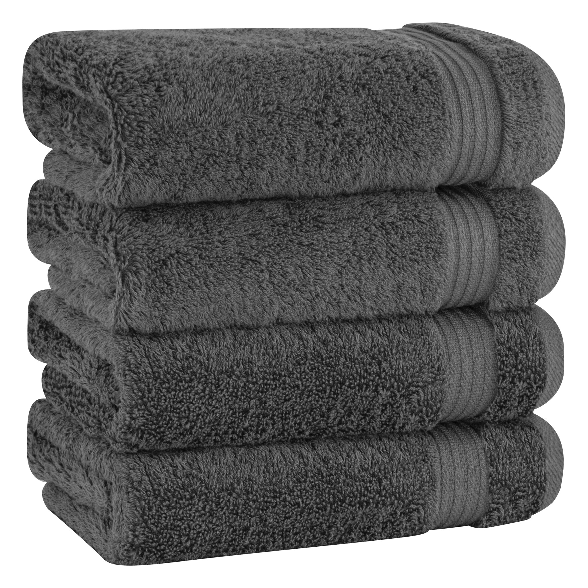 American Soft Linen Bekos 100% Cotton Turkish Towels, 4 Piece Hand Towel Set -gray-01
