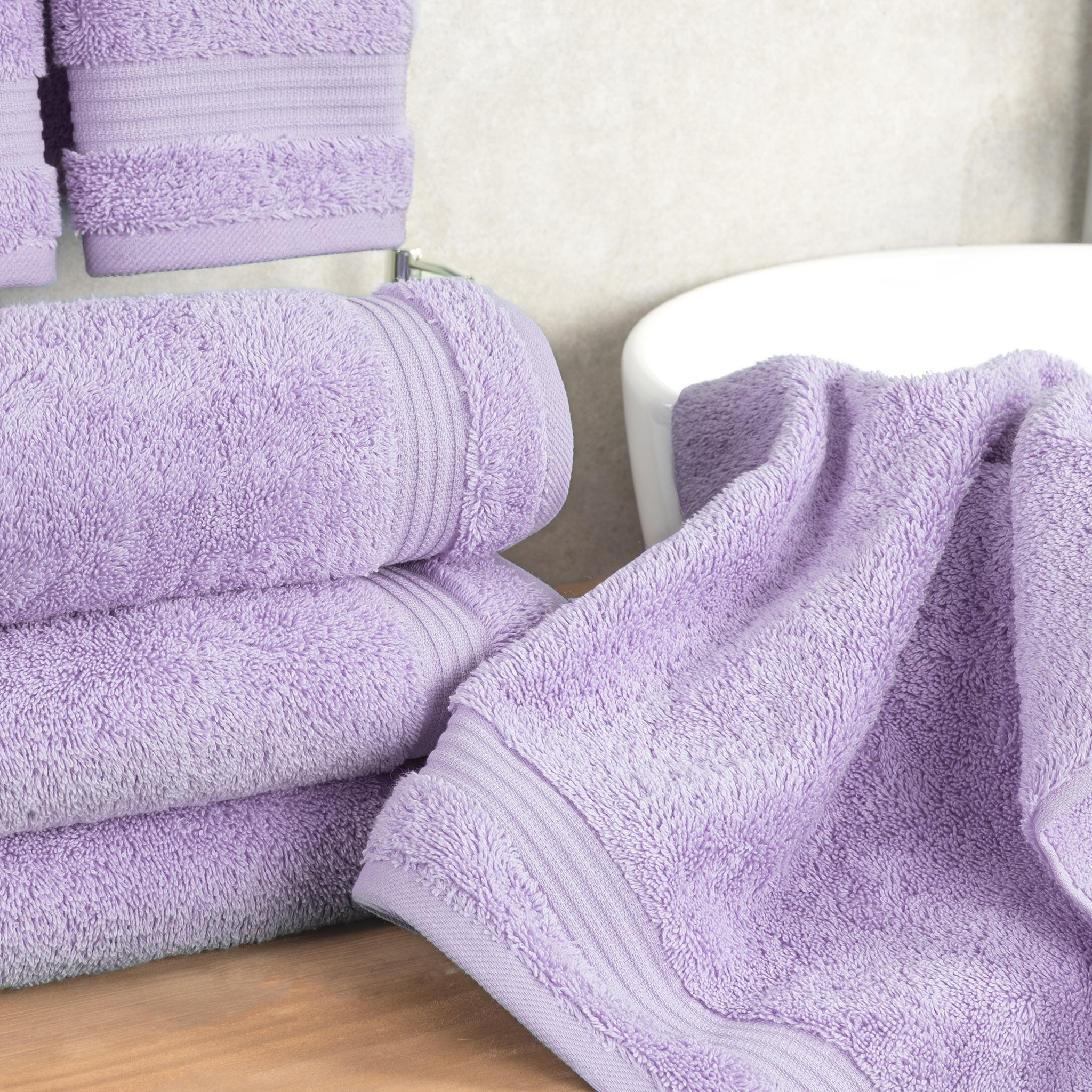 American Soft Linen Bekos 100% Cotton Turkish Towels, 4 Piece Hand Towel Set -lilac-02
