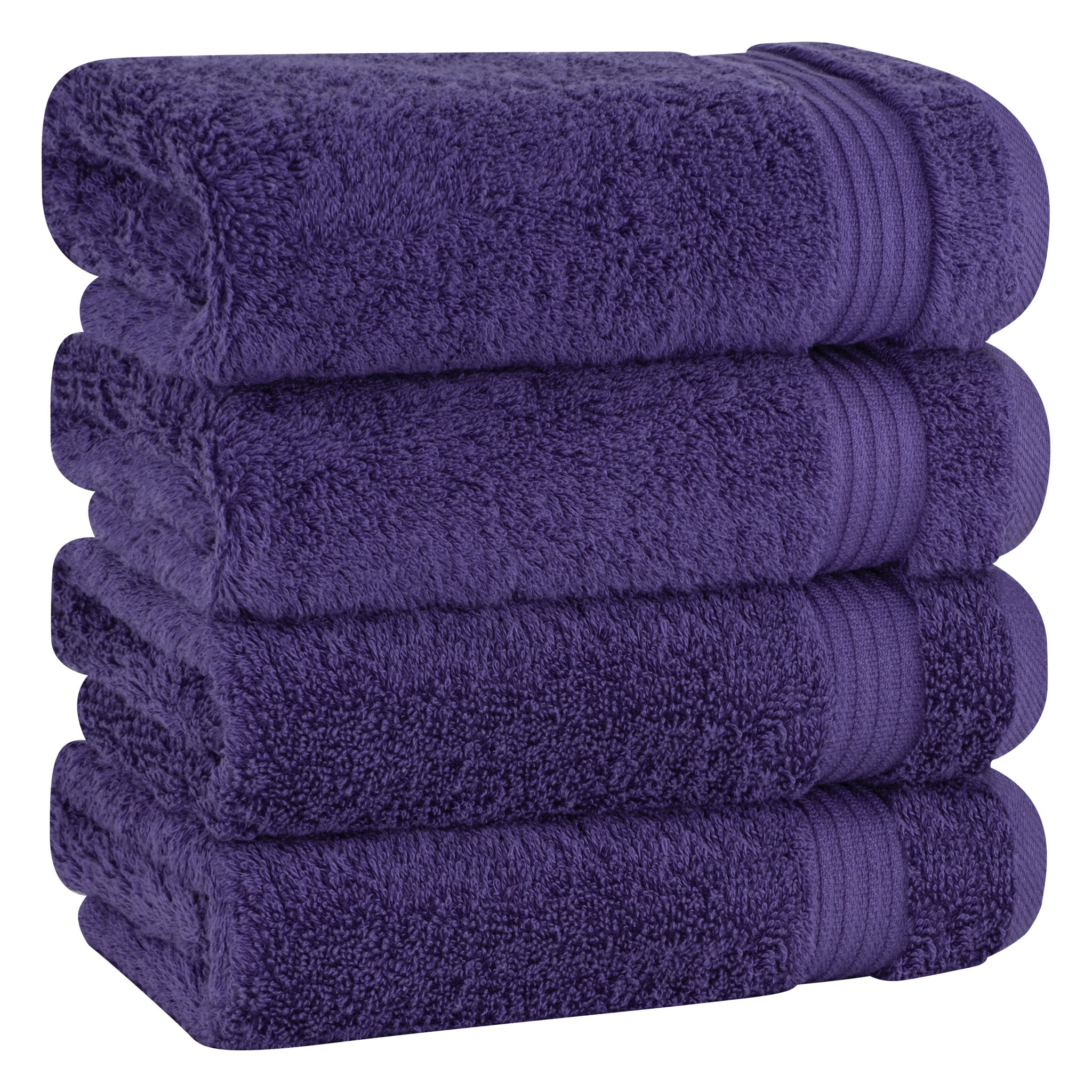 American Soft Linen Bekos 100% Cotton Turkish Towels, 4 Piece Hand Towel Set -purple-01
