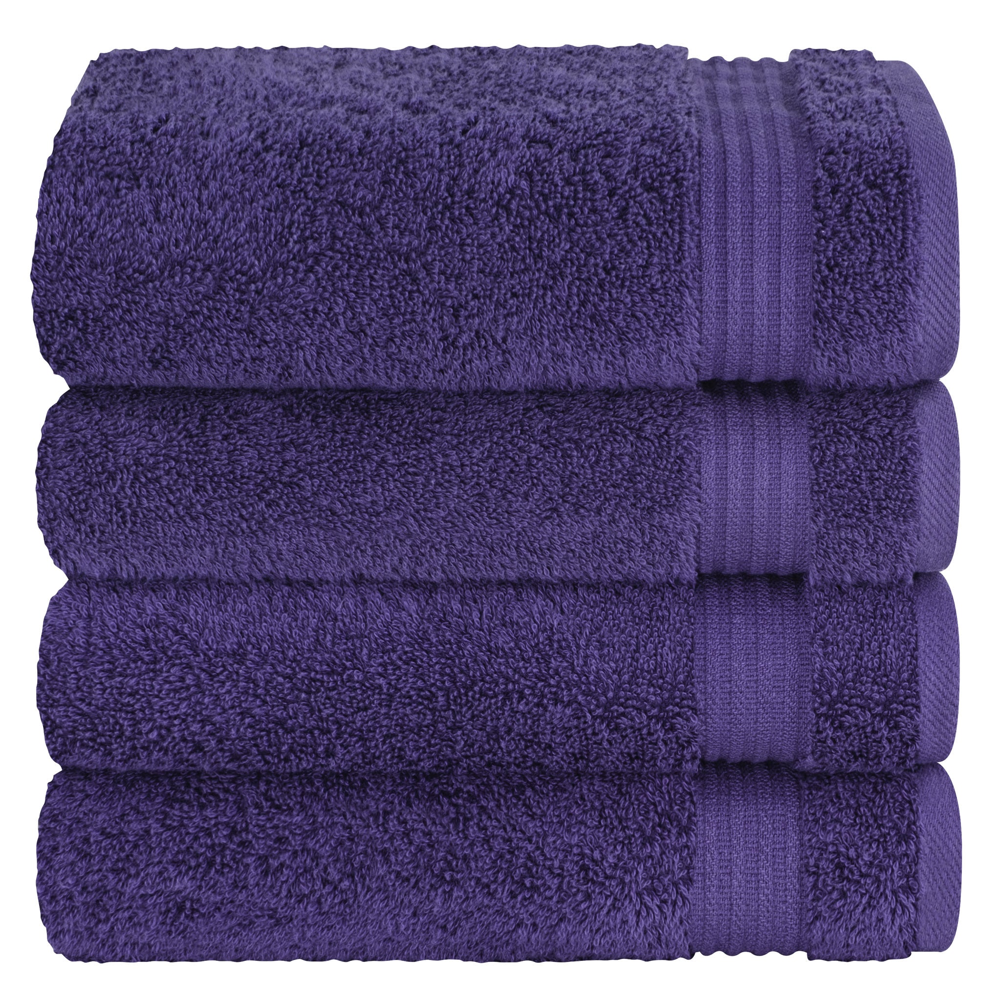 American Soft Linen Bekos 100% Cotton Turkish Towels, 4 Piece Hand Towel Set -purple-05