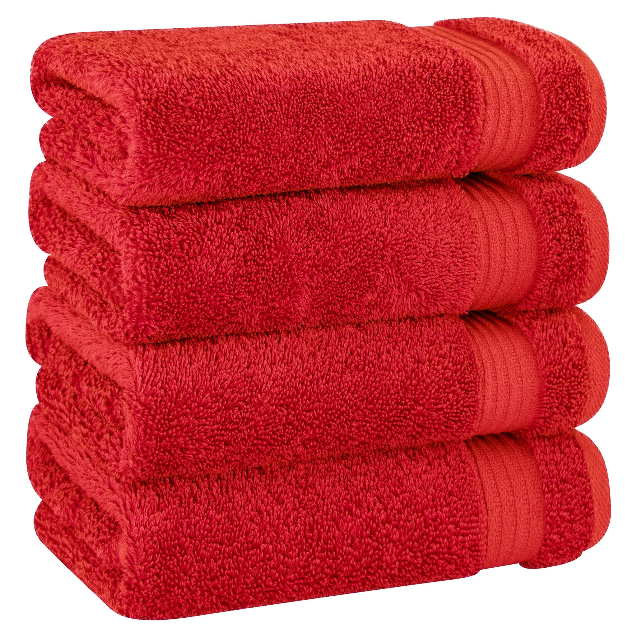 American Soft Linen Bekos 100% Cotton Turkish Towels, 4 Piece Hand Towel Set -red-01