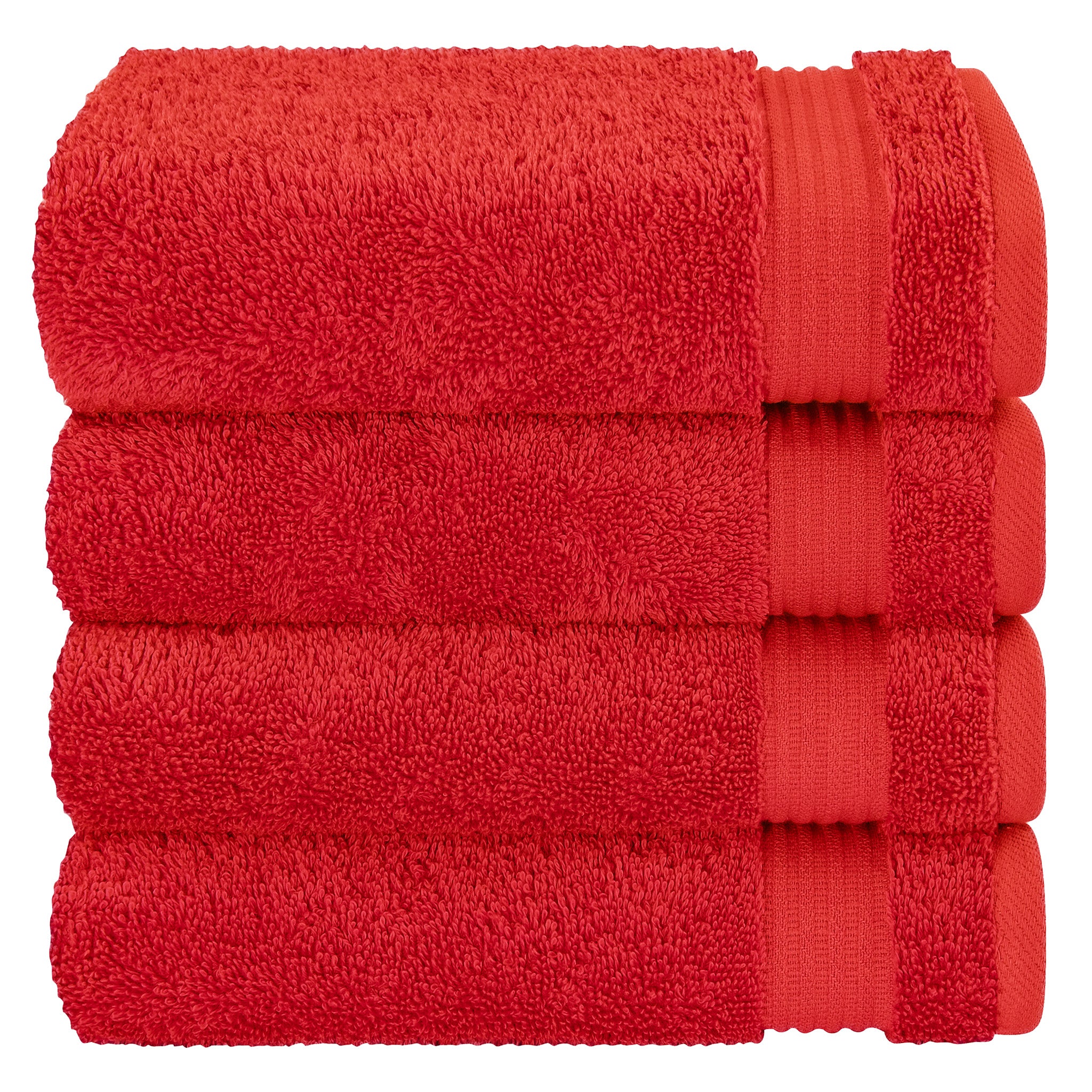 American Soft Linen Bekos 100% Cotton Turkish Towels, 4 Piece Hand Towel Set -red-05