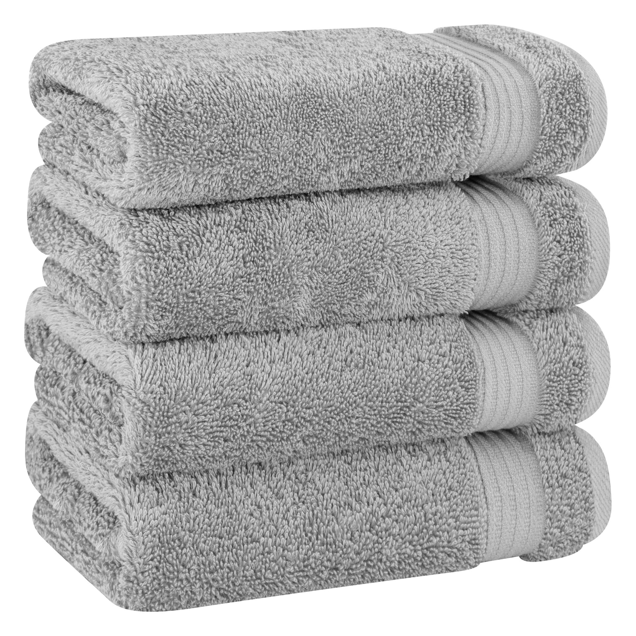 American Soft Linen Bekos 100% Cotton Turkish Towels, 4 Piece Hand Towel Set -rockridge-gray-01
