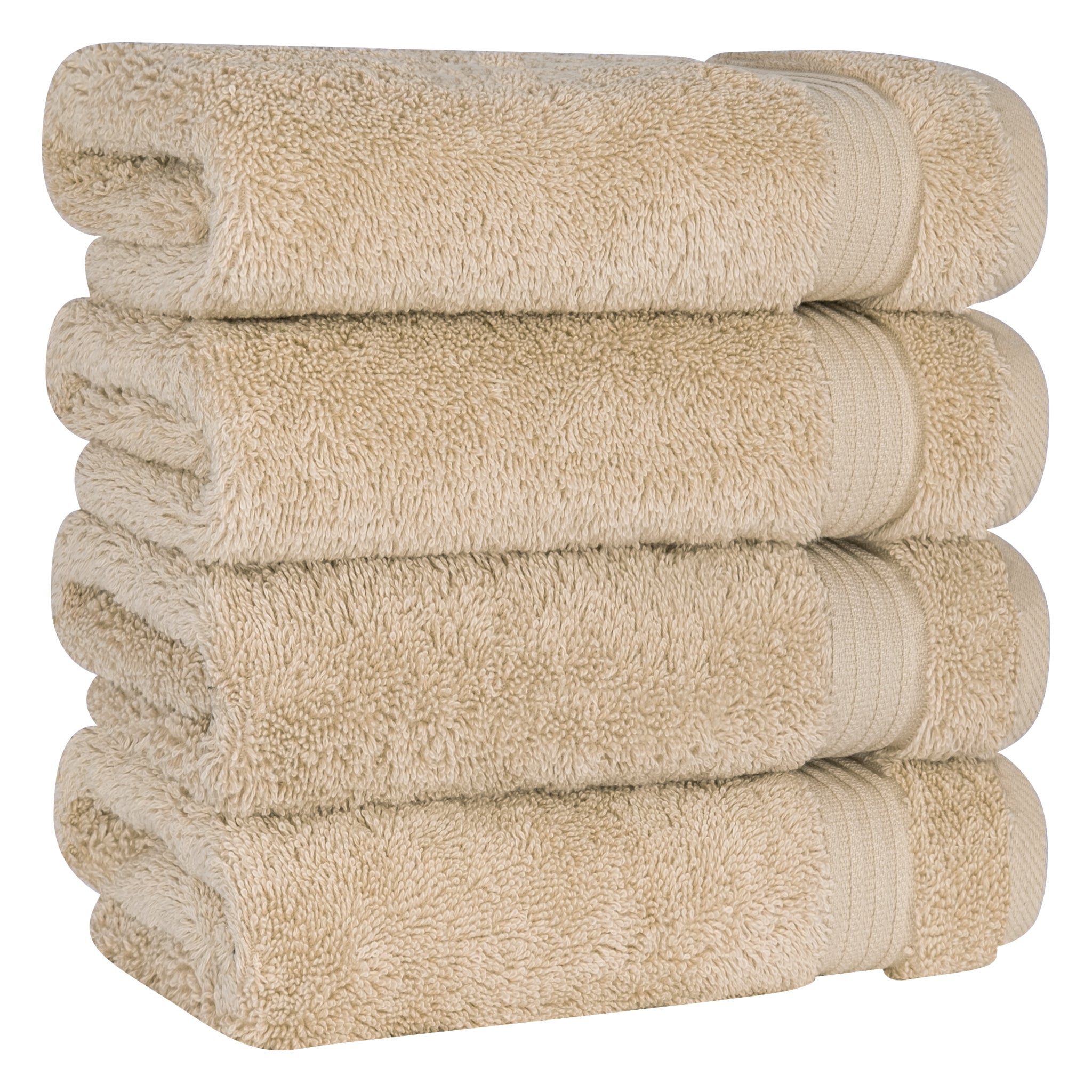 American Soft Linen Bekos 100% Cotton Turkish Towels, 4 Piece Hand Towel Set -sand-taupe-01
