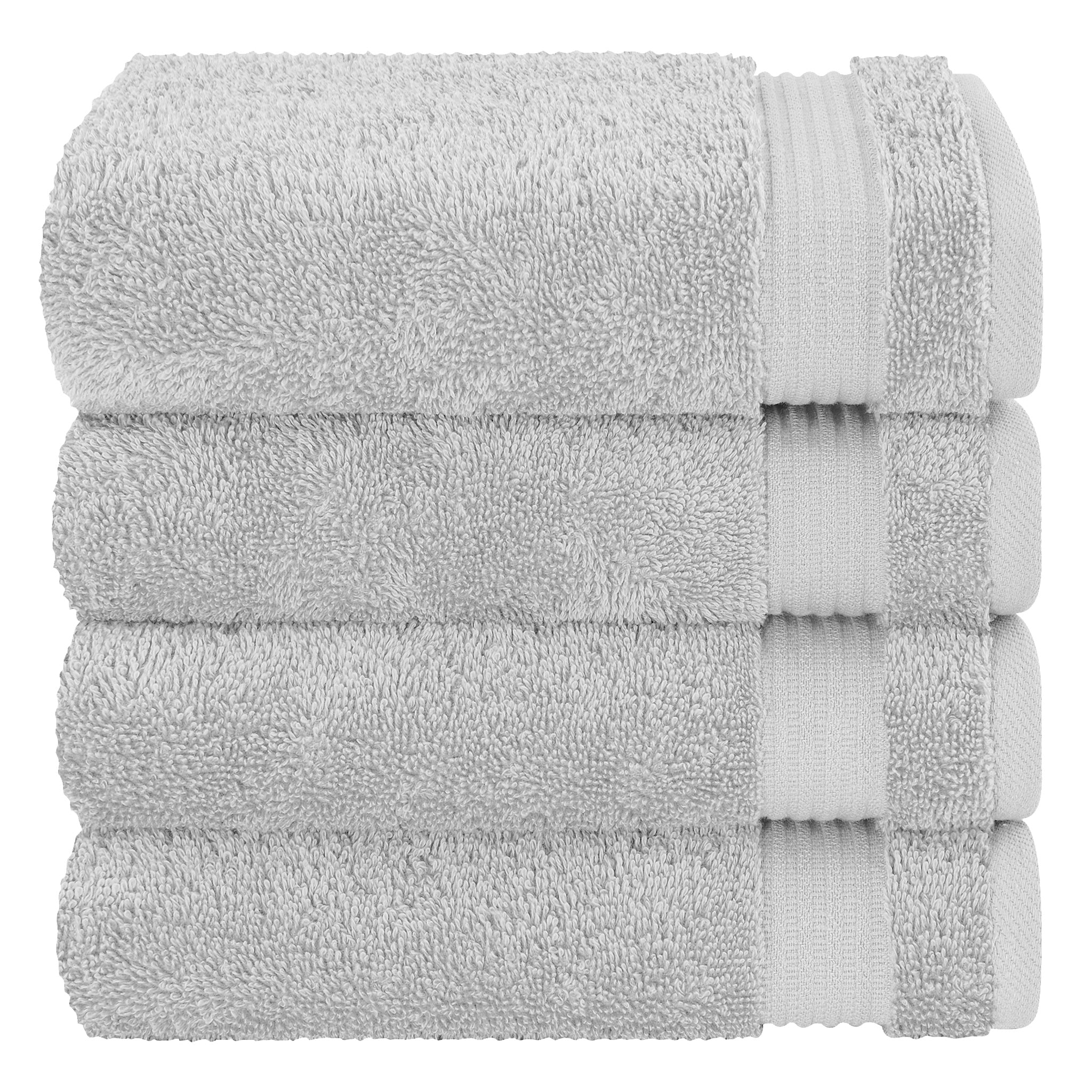 American Soft Linen Bekos 100% Cotton Turkish Towels, 4 Piece Hand Towel Set -silver-gray-05
