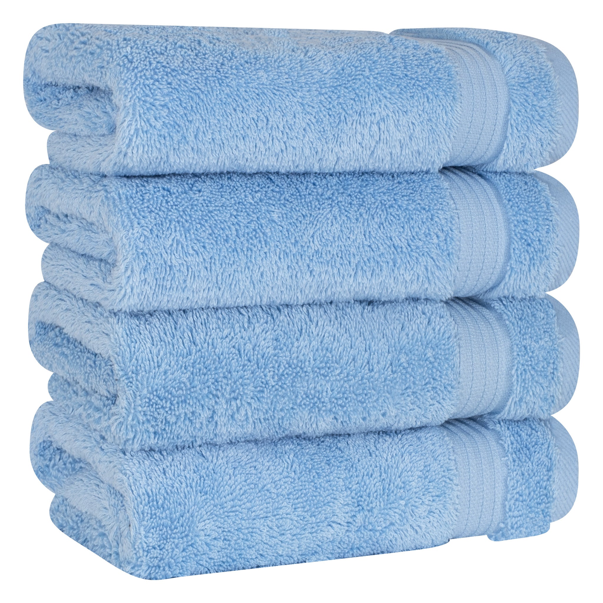 American Soft Linen Bekos 100% Cotton Turkish Towels, 4 Piece Hand Towel Set -sky-blue-01