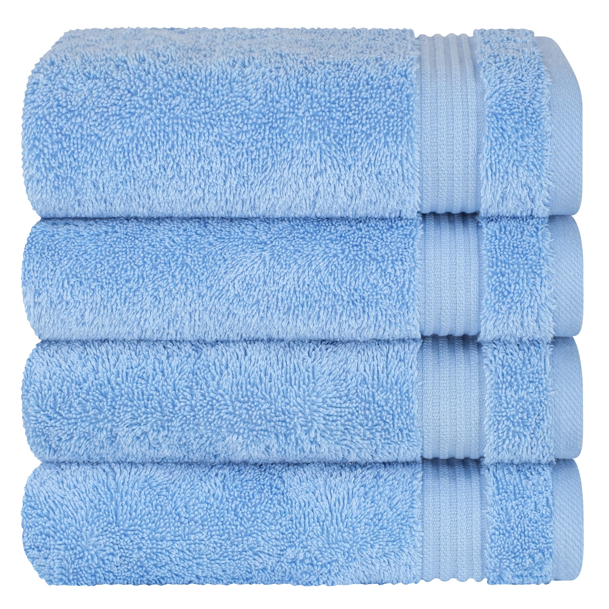 American Soft Linen Bekos 100% Cotton Turkish Towels, 4 Piece Hand Towel Set -sky-blue-05