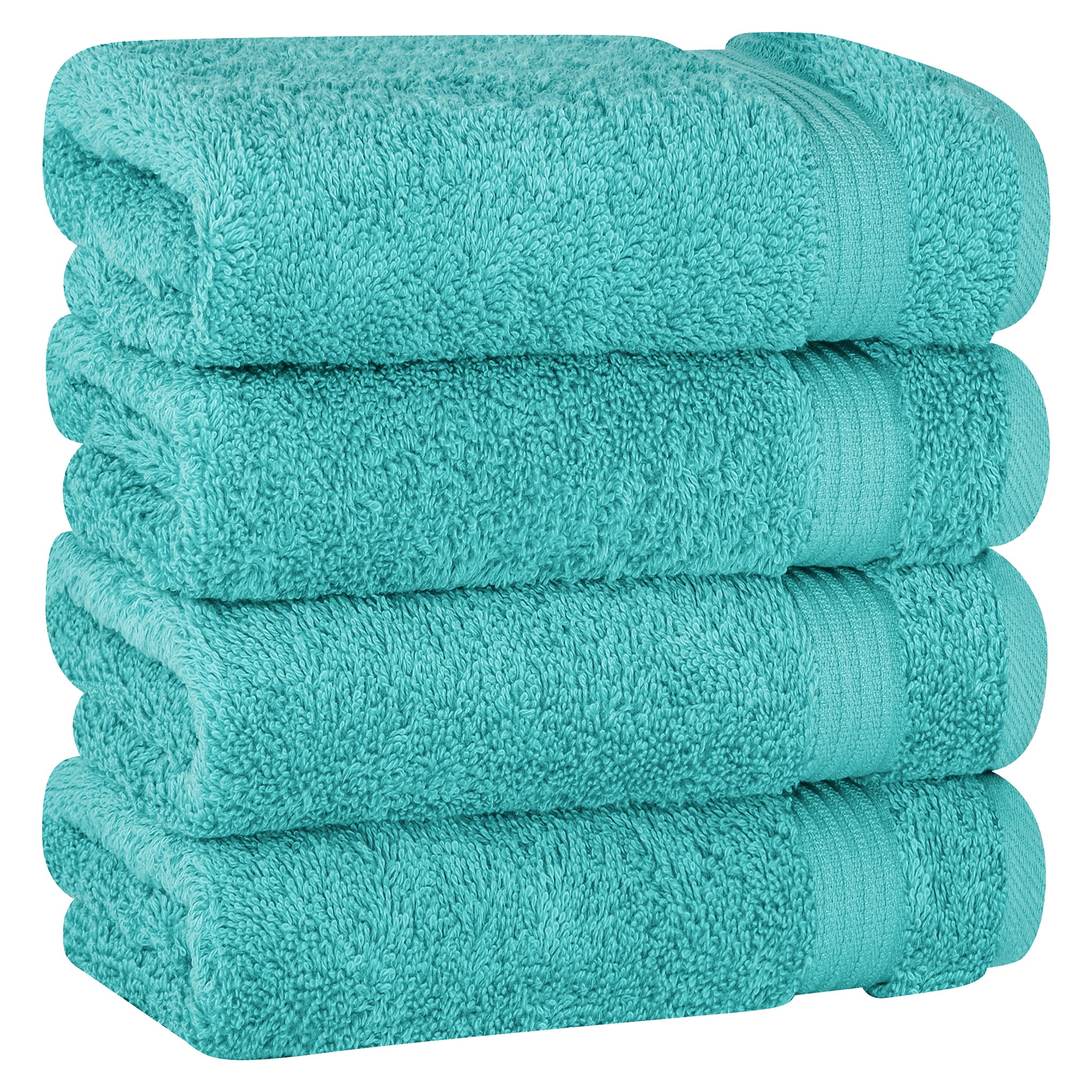American Soft Linen Bekos 100% Cotton Turkish Towels, 4 Piece Hand Towel Set -turquoise-blue-01