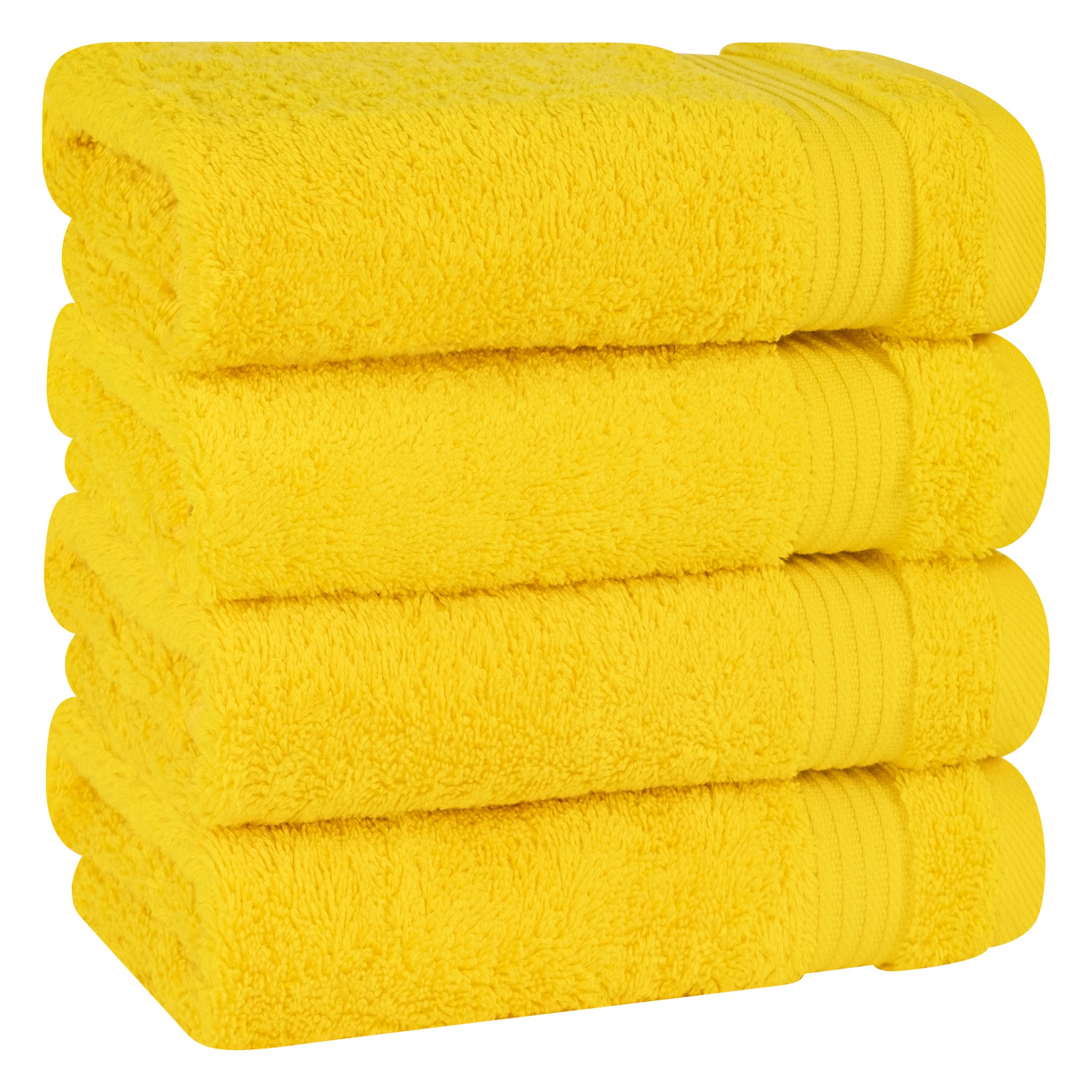 American Soft Linen Bekos 100% Cotton Turkish Towels, 4 Piece Hand Towel Set -yellow-01