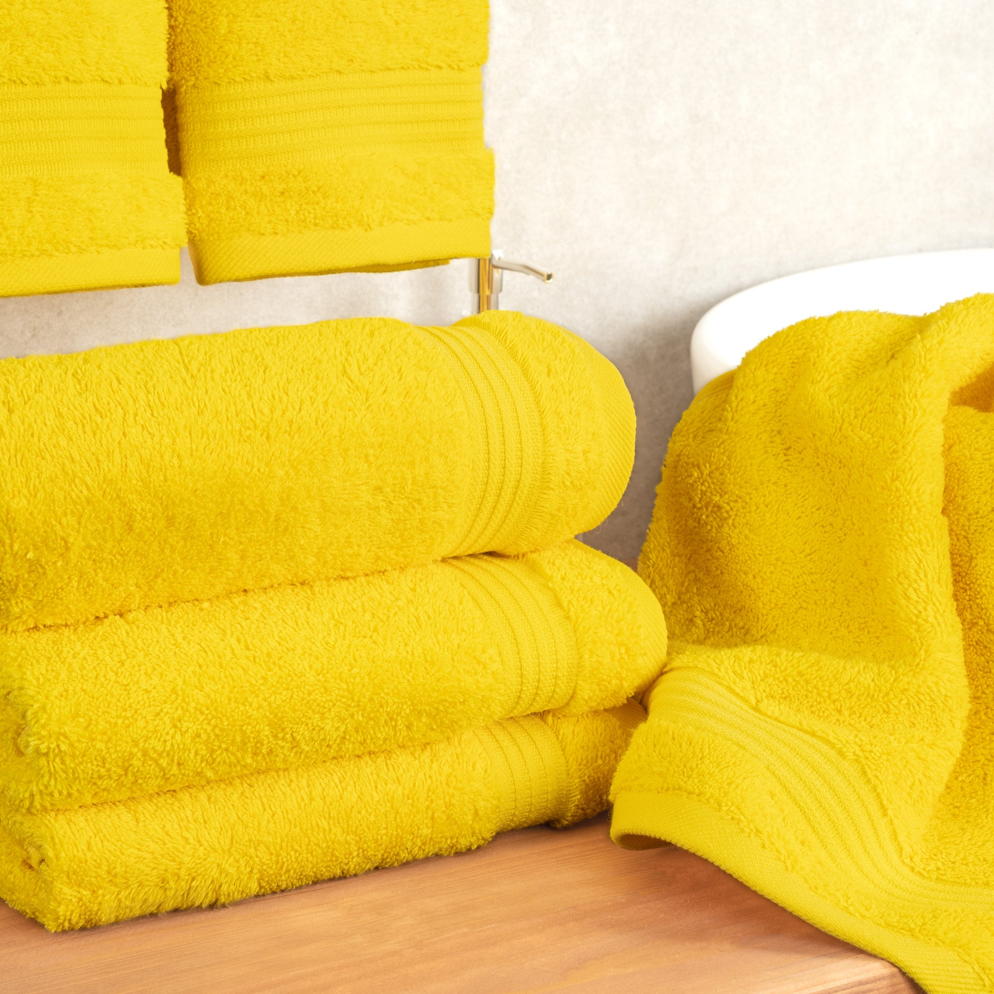 American Soft Linen Bekos 100% Cotton Turkish Towels, 4 Piece Hand Towel Set -yellow-02