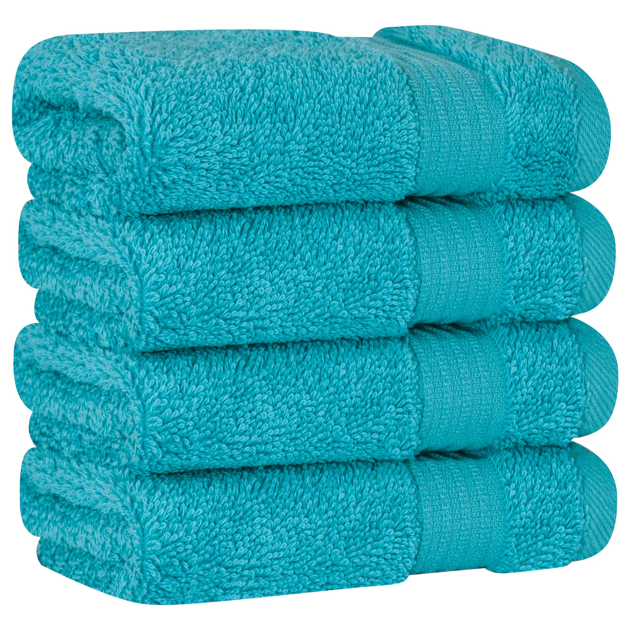 American Soft Linen Bekos 100% Cotton Turkish Towels, 4 Piece Washcloth Towel Set -aqua-blue-03