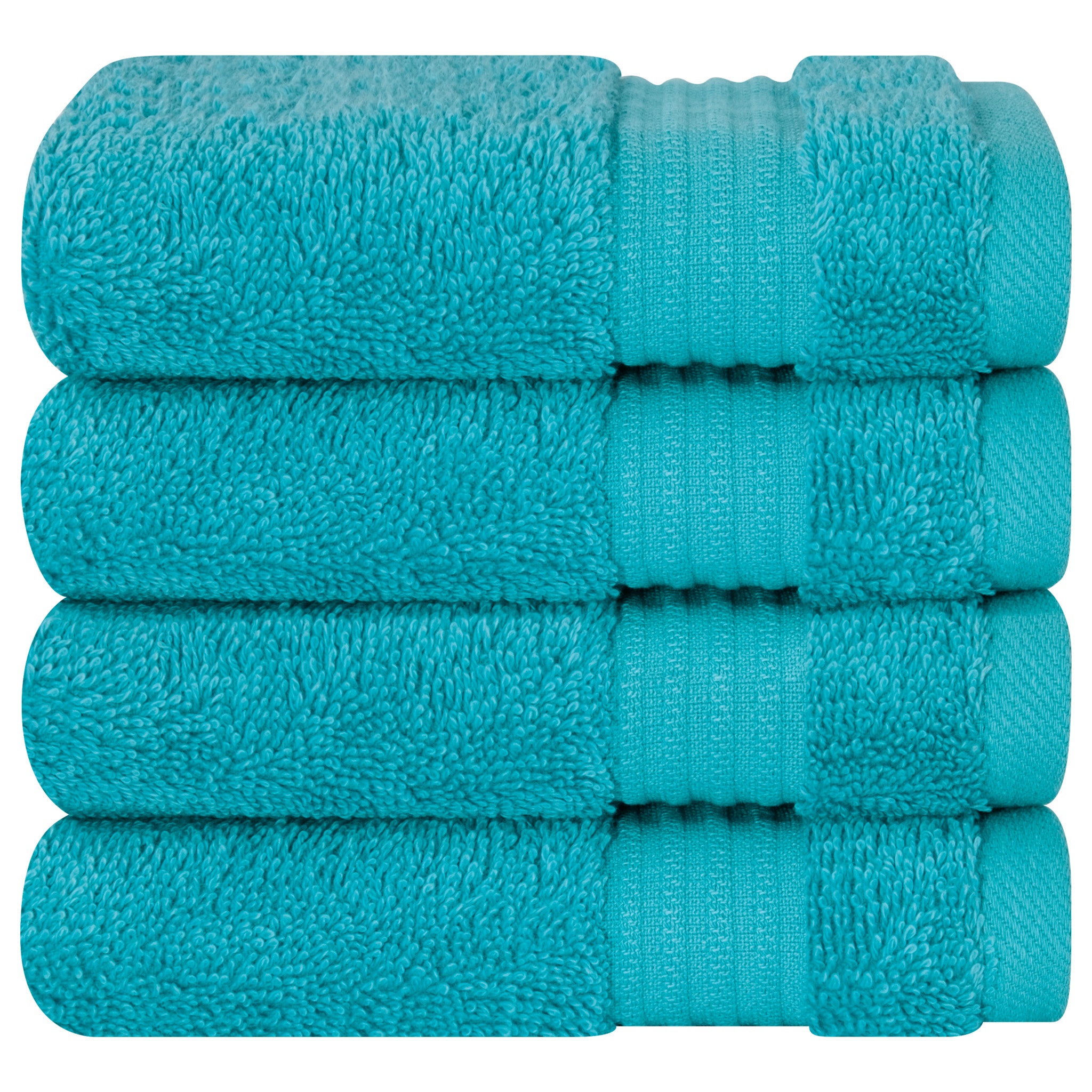 American Soft Linen Bekos 100% Cotton Turkish Towels, 4 Piece Washcloth Towel Set -aqua-blue-05