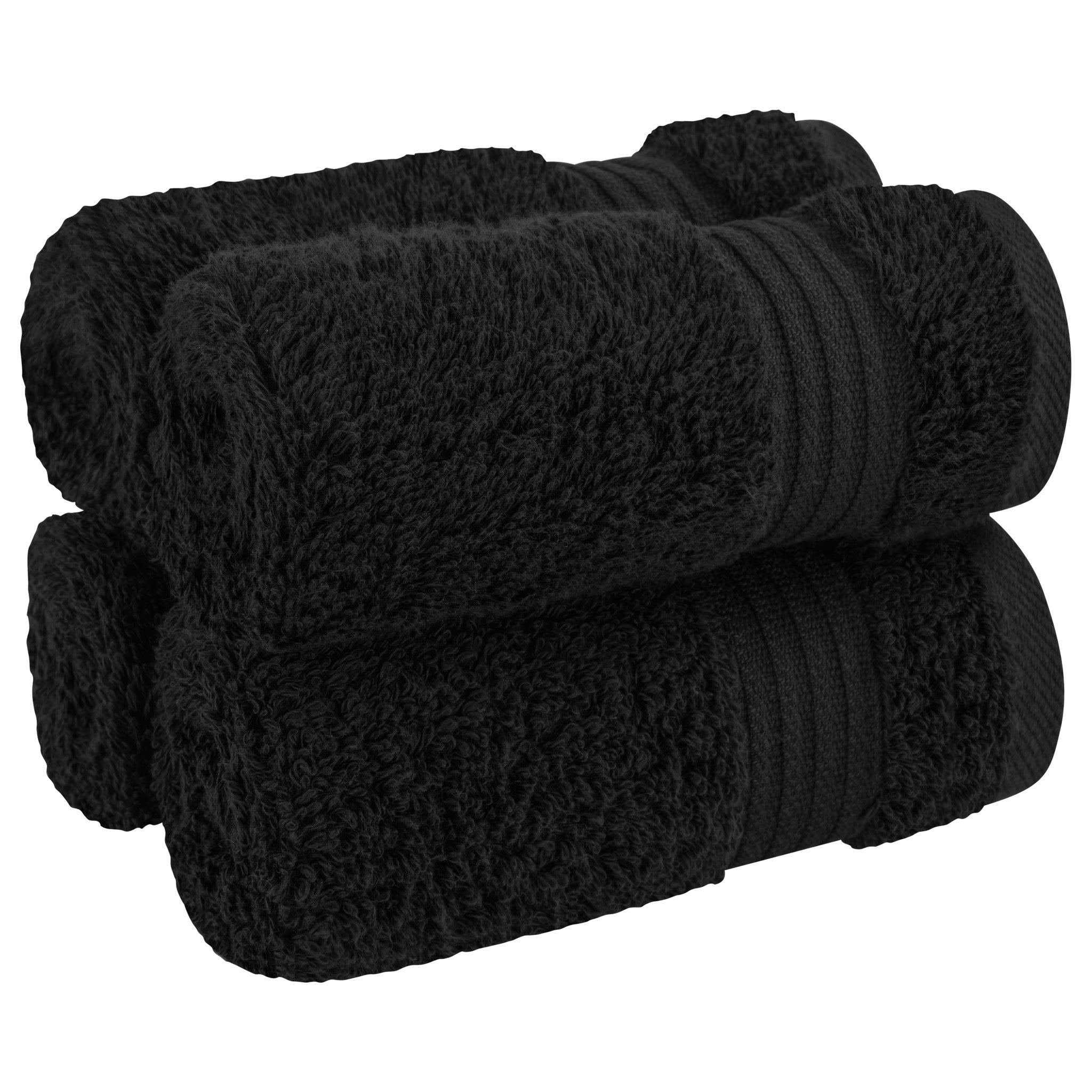 American Soft Linen Bekos 100% Cotton Turkish Towels, 4 Piece Washcloth Towel Set -black-01