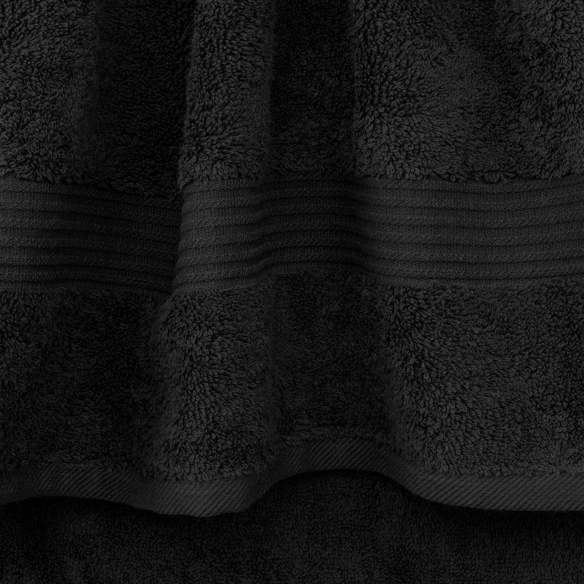 American Soft Linen Bekos 100% Cotton Turkish Towels, 4 Piece Washcloth Towel Set -black-04