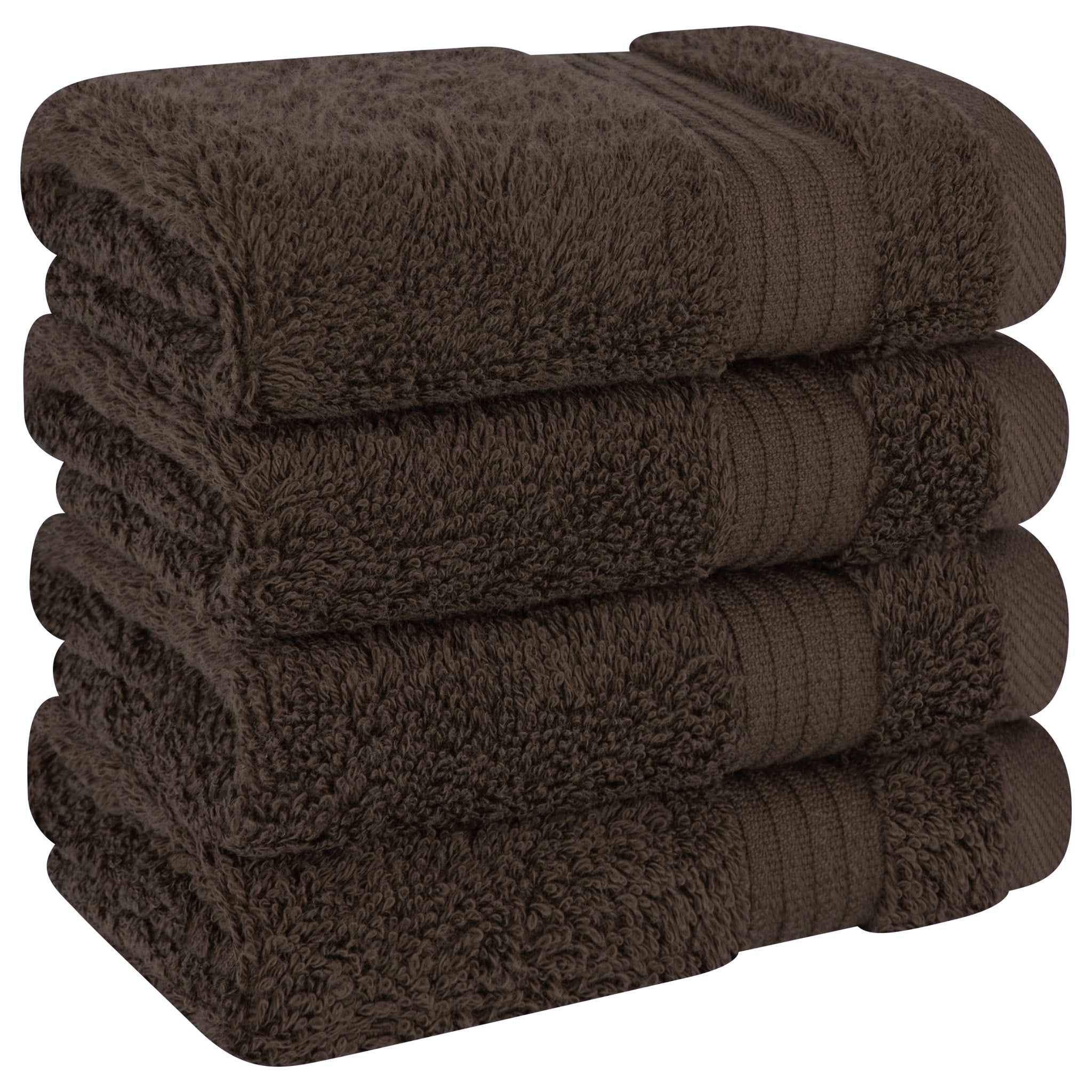 American Soft Linen Bekos 100% Cotton Turkish Towels, 4 Piece Washcloth Towel Set -chocolate-brown-03