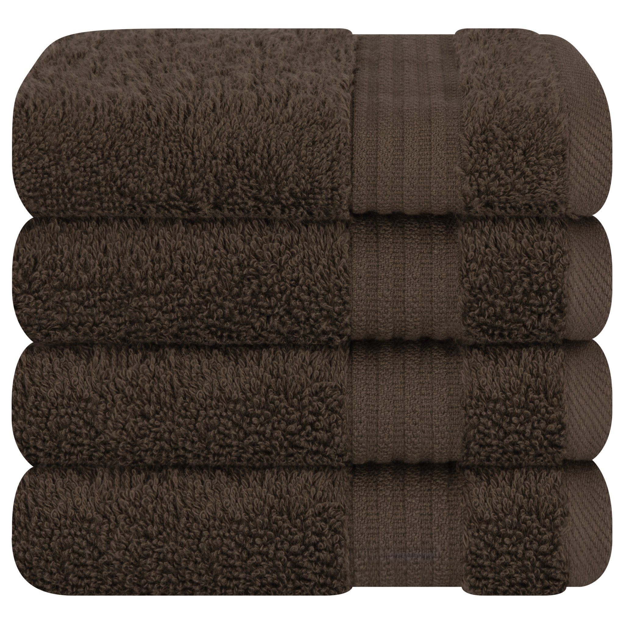 American Soft Linen Bekos 100% Cotton Turkish Towels, 4 Piece Washcloth Towel Set -chocolate-brown-05